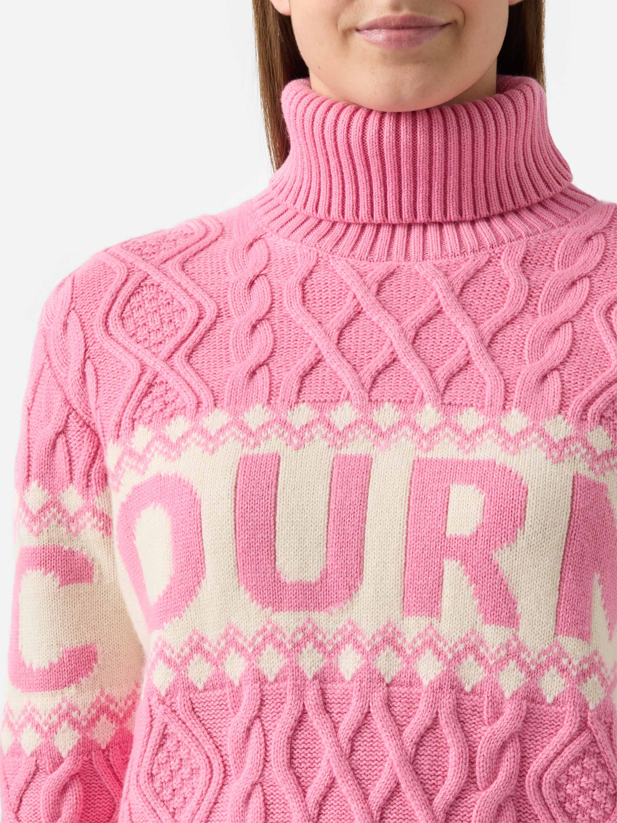 Half-Turtleneck Sweater Anton With Saint Barth Jaquard Pink