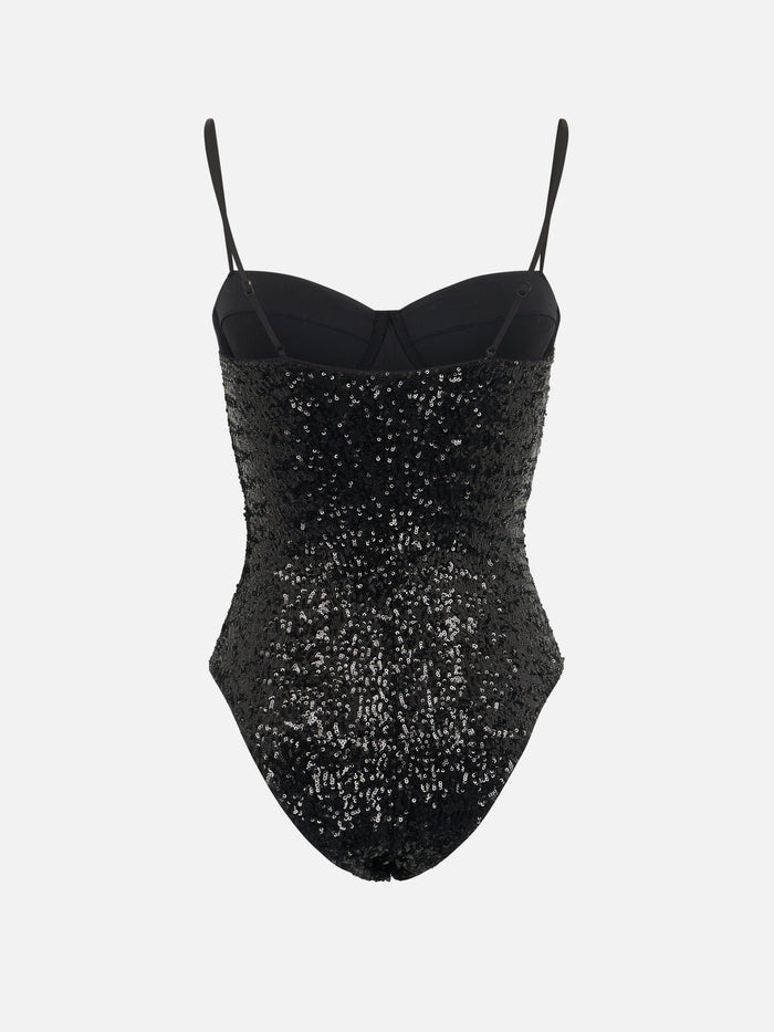 Apolline Black Sequin One-Piece Swimsuit One Piece