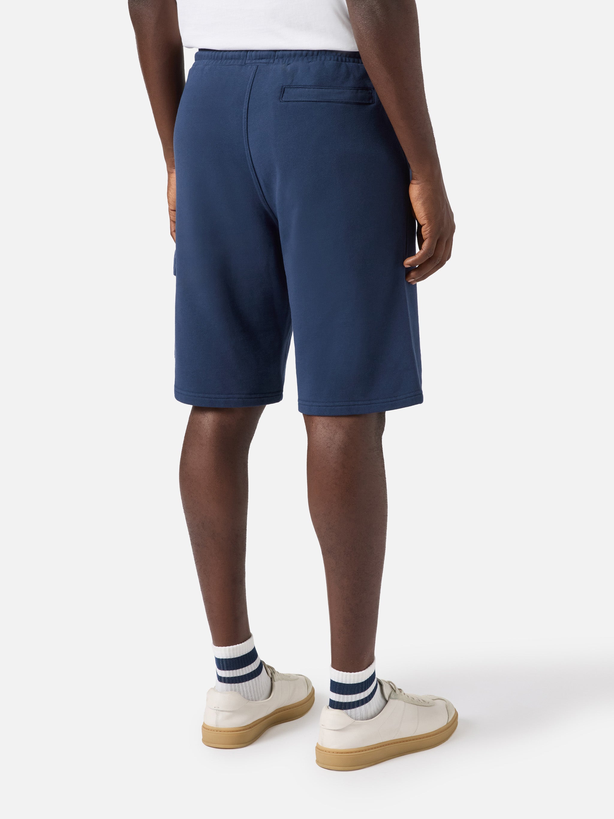 Argo Navy Blue Fleece Bermuda Shorts With Cargo Pocket Pant
