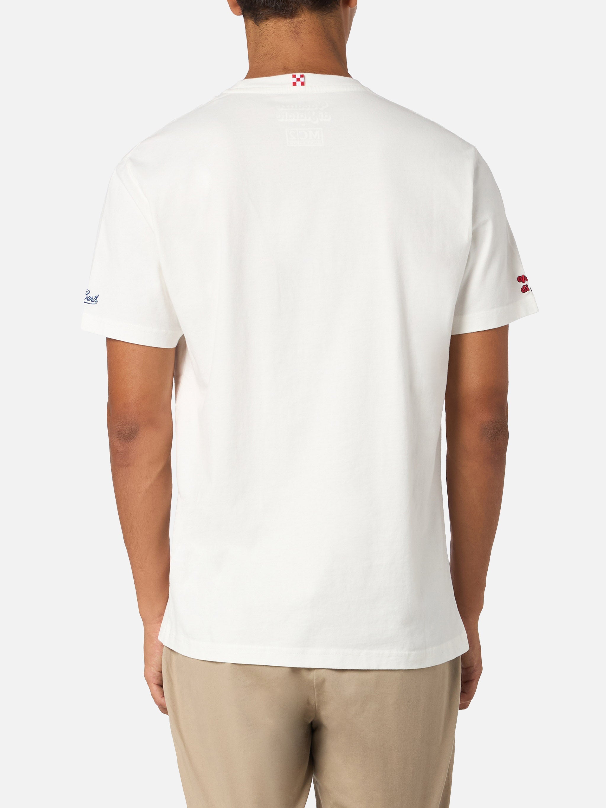 Man Heavy Cotton T-Shirt Arnott With Anche Questo Natale Embroidery | Vacanze Di Special Edition White