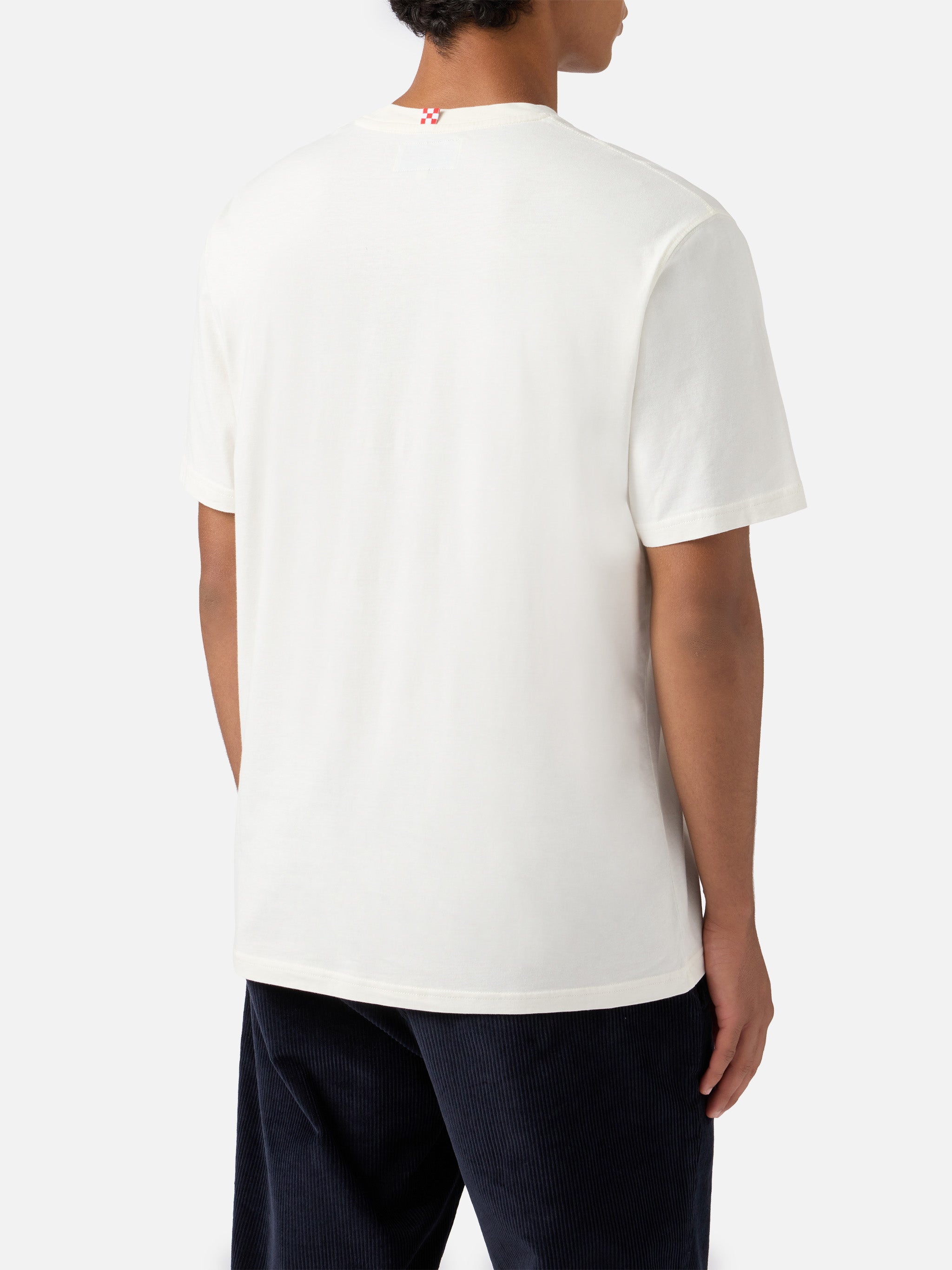 Arnott Cotton T-Shirt White With Che Due… Embroidery