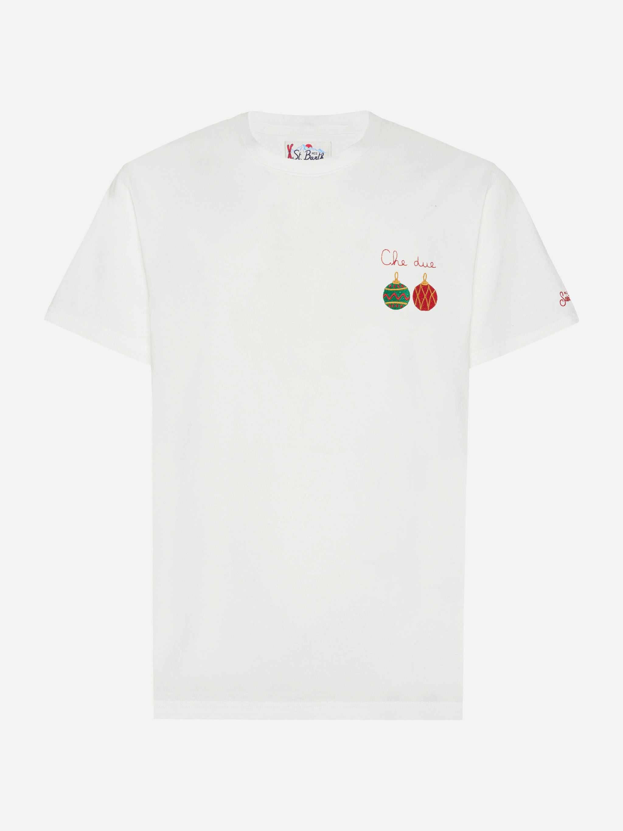 Arnott Cotton T-Shirt White With Che Due… Embroidery