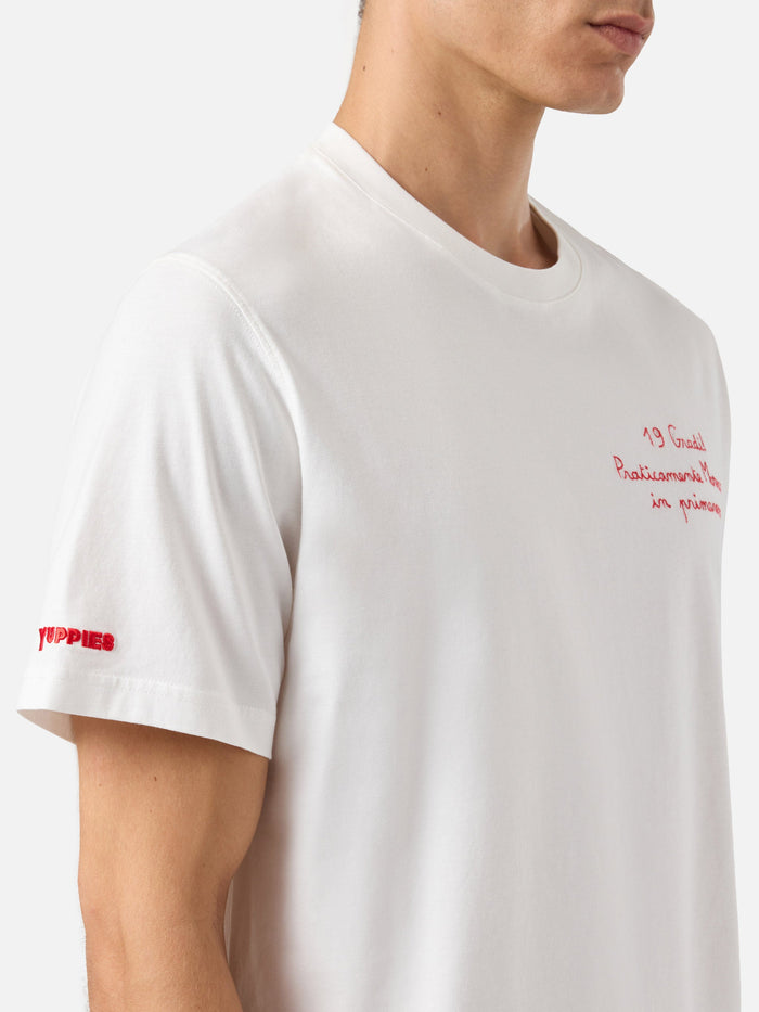 Winter Cotton T-Shirt Arnott With Praticamente Marocco Embroidery | Yuppies Special Edition White