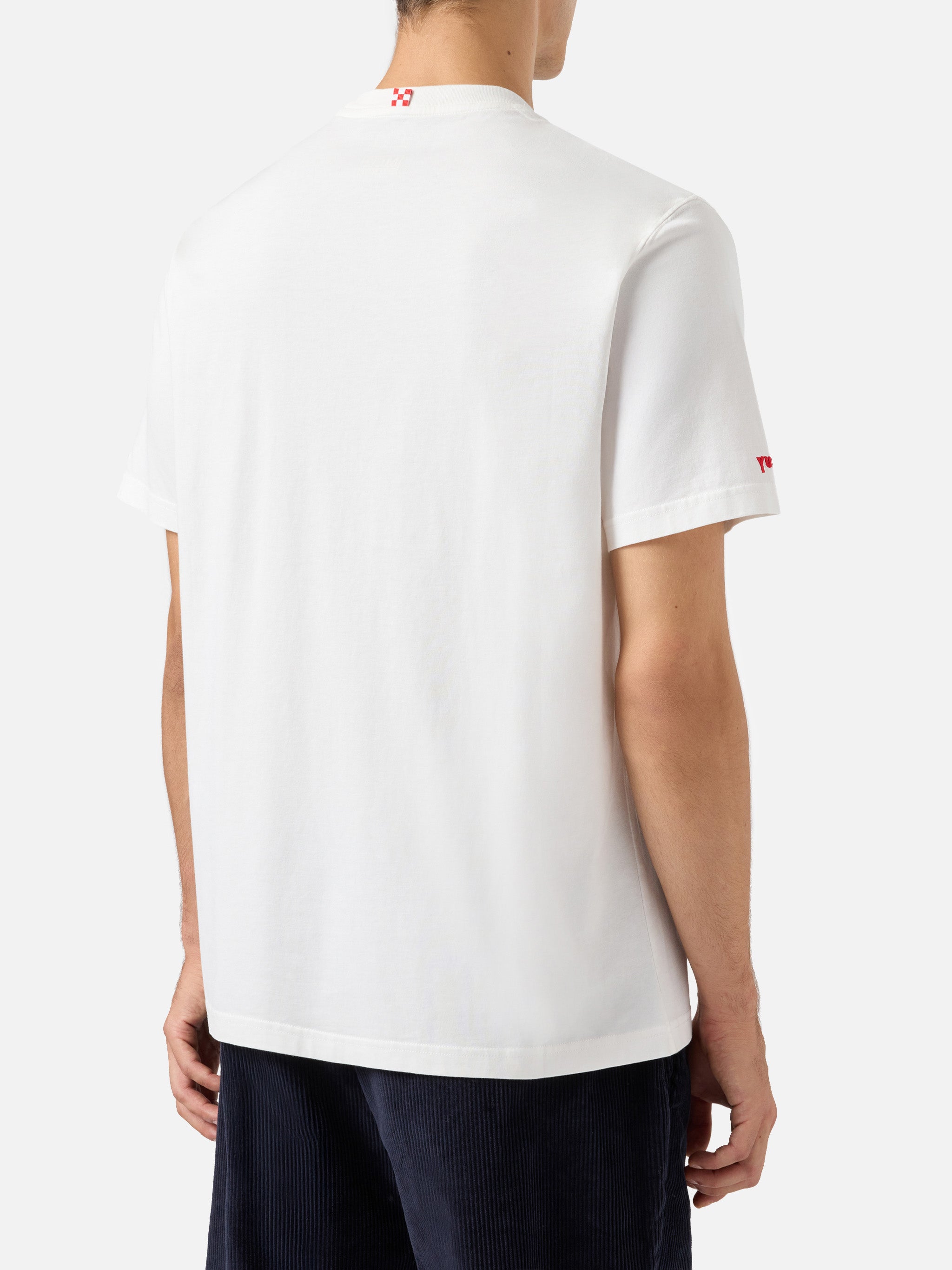 Winter Cotton T-Shirt Arnott With Praticamente Marocco Embroidery | Yuppies Special Edition White
