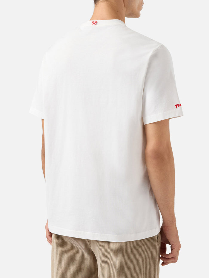 Cotton T-Shirt Arnott With Moglie Vacanza Embroidery | Yuppies Special Edition White