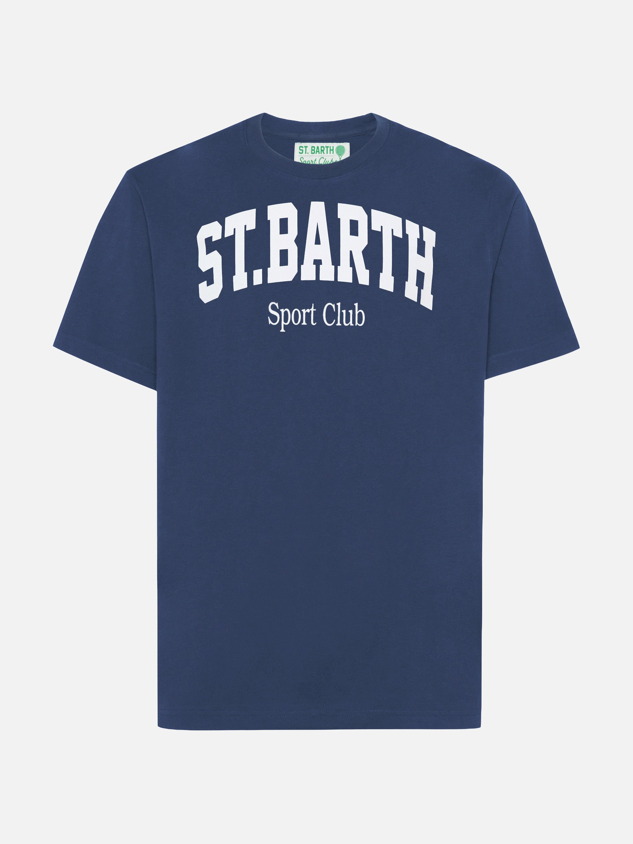 Arnott Cotton T-Shirt Blue With St. Barth Sport Club Print