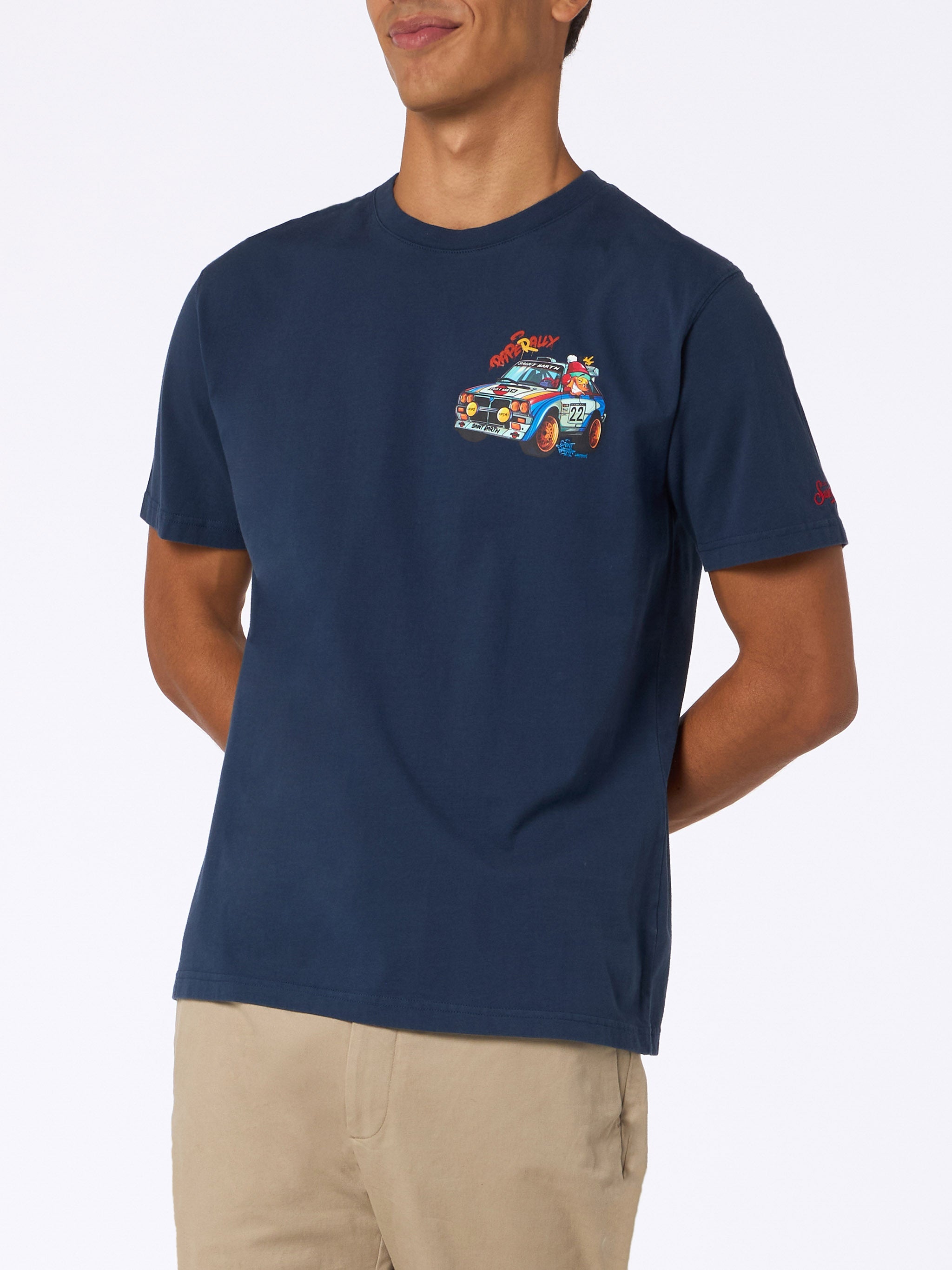 Man Heavy Cotton T-Shirt Arnott With Crypto Paperally Print | Cryptopuppets Special Edition Blue