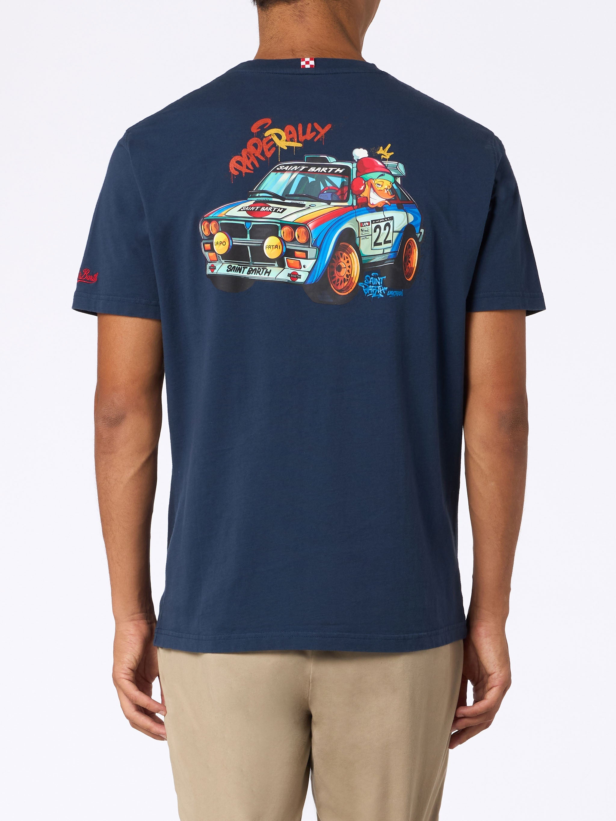 Man Heavy Cotton T-Shirt Arnott With Crypto Paperally Print | Cryptopuppets Special Edition Blue