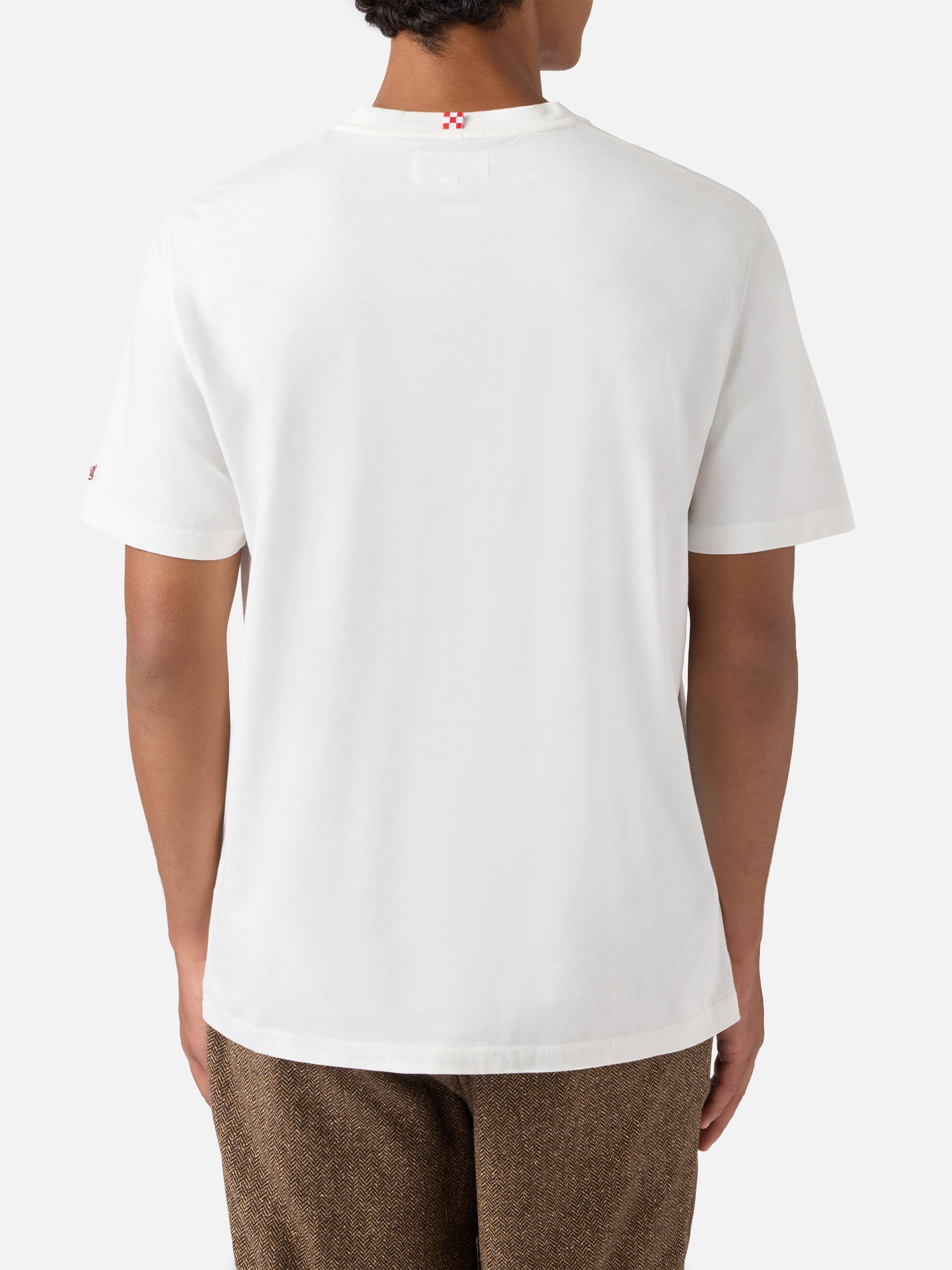 Arnott Cotton T-Shirt White With Famolo Strano Embroidery
