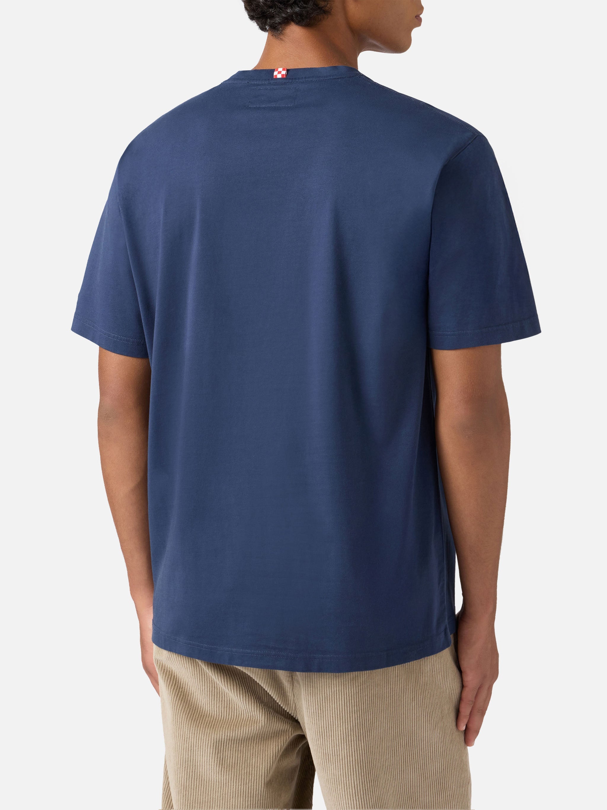 Arnott Cotton T-Shirt Blue With Caffè Corretti Negroni Sbagliati Embroidery