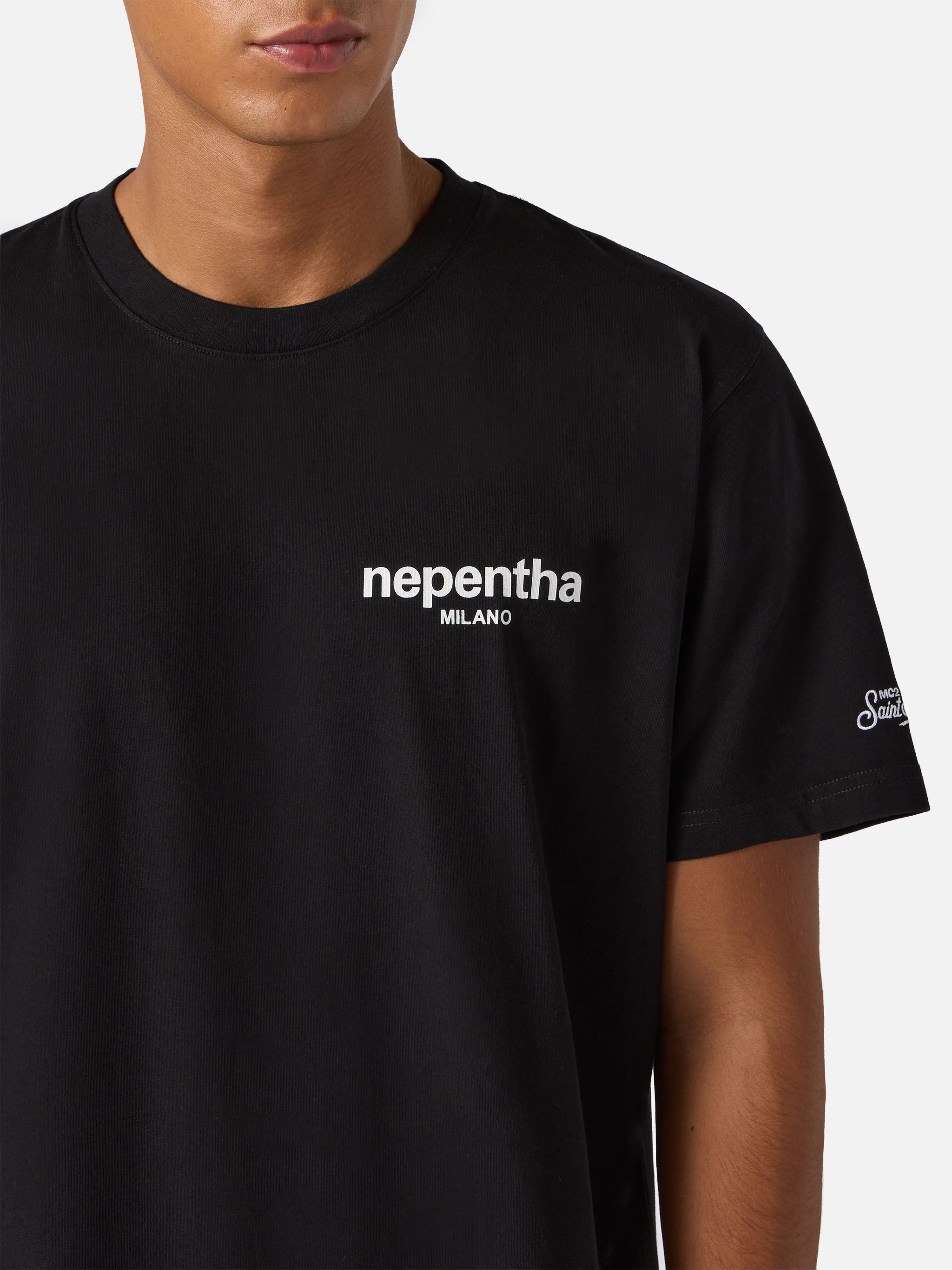 Arnott Cotton T-Shirt Black With Nephenta Print | Nepentha Special Edition