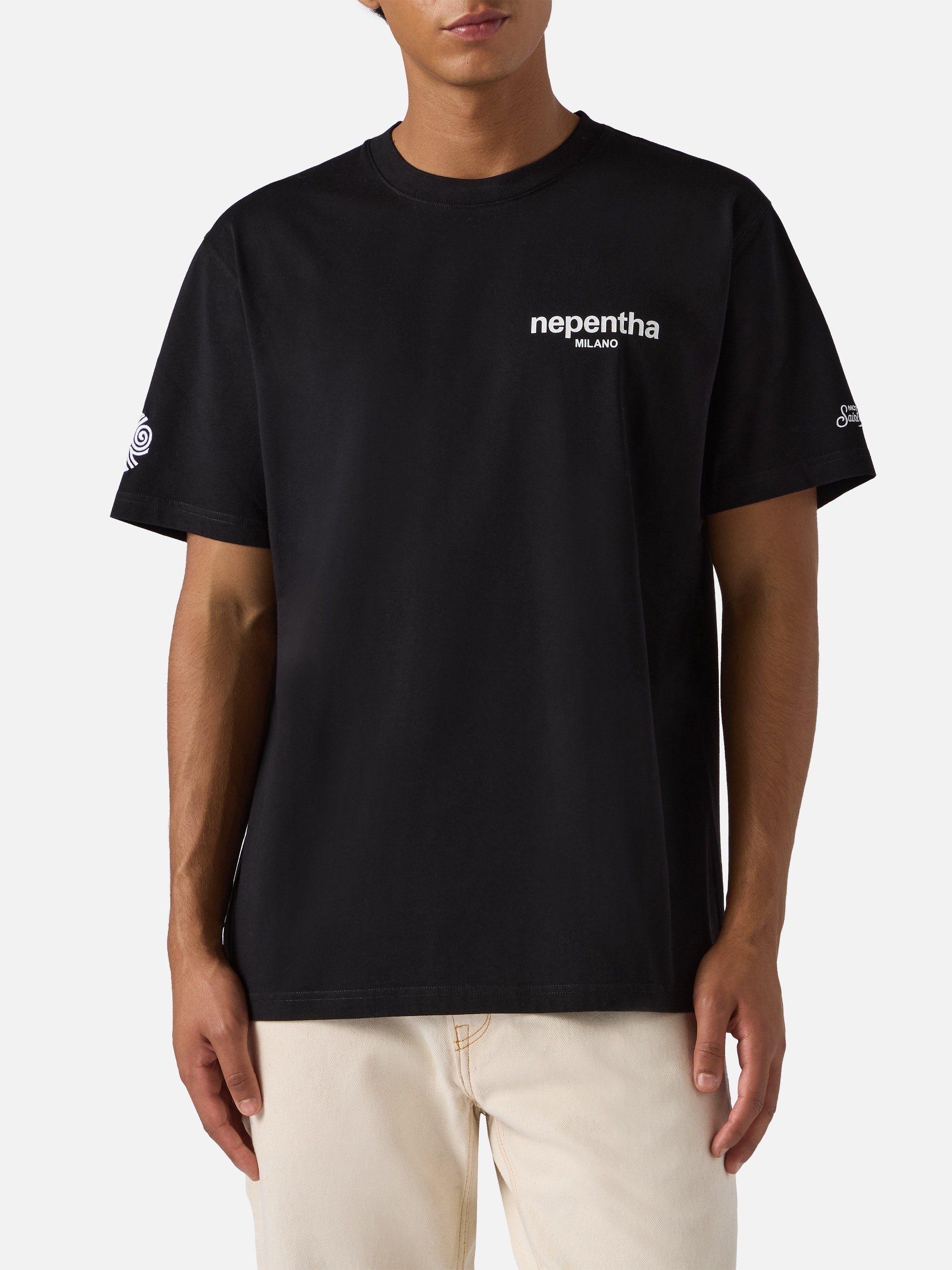 Arnott Cotton T-Shirt Black With Nephenta Print | Nepentha Special Edition