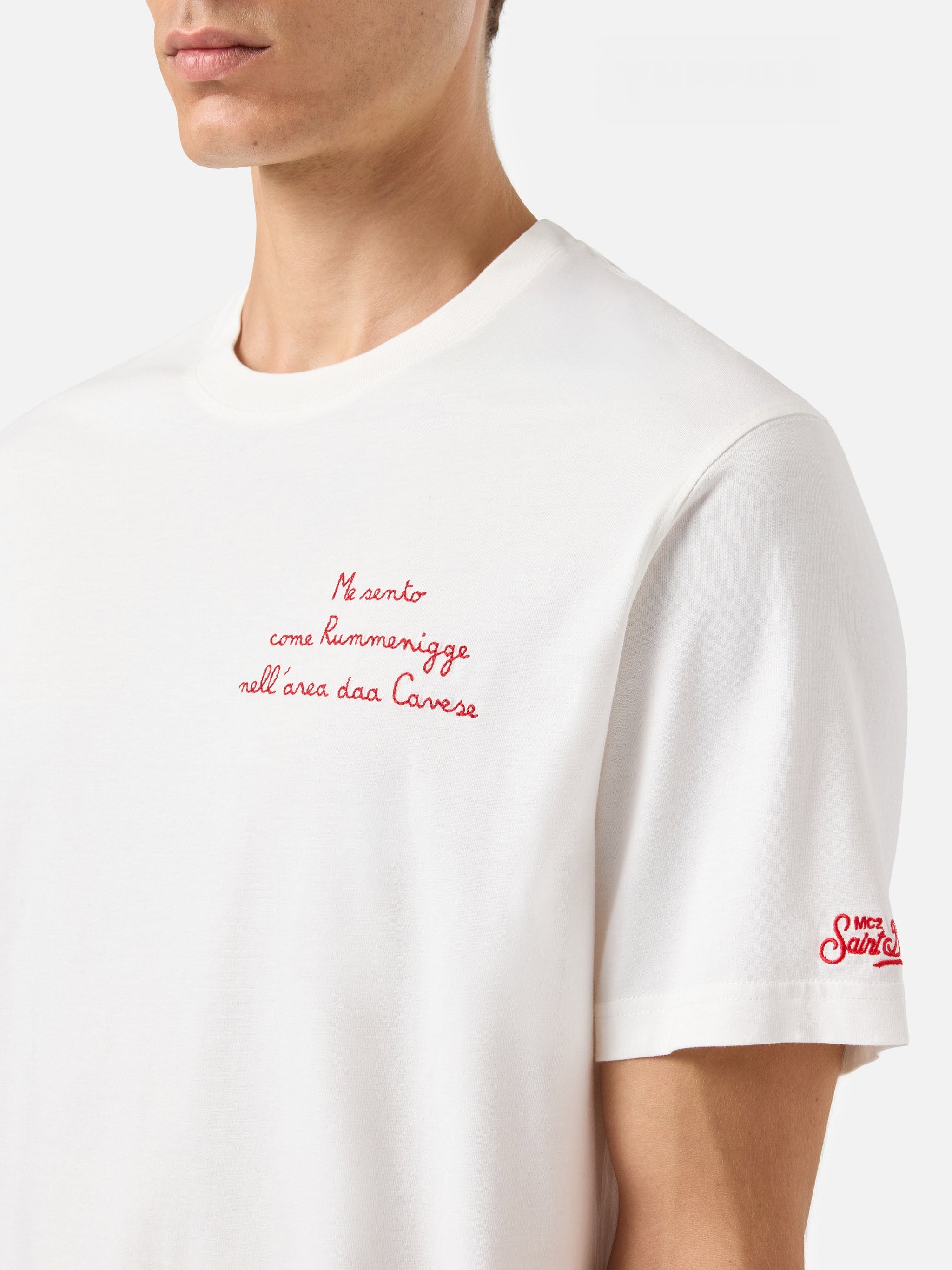 Winter Cotton T-Shirt Arnott With Come Rumenigge Embroidery | Yuppies Special Edition White