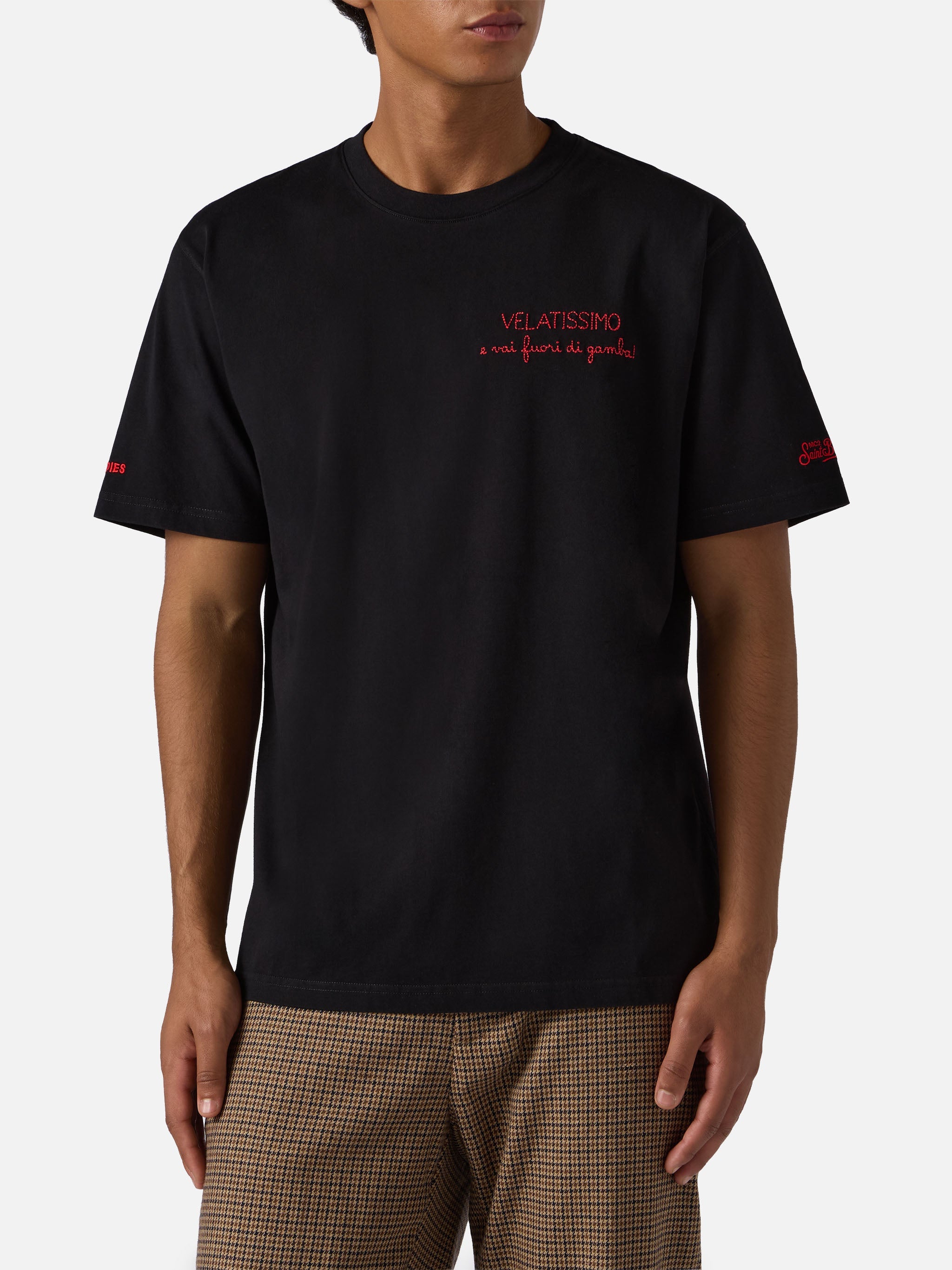 Winter Cotton T-Shirt Arnott With Velatissimo Embroidery | Yuppies Special Edition Black