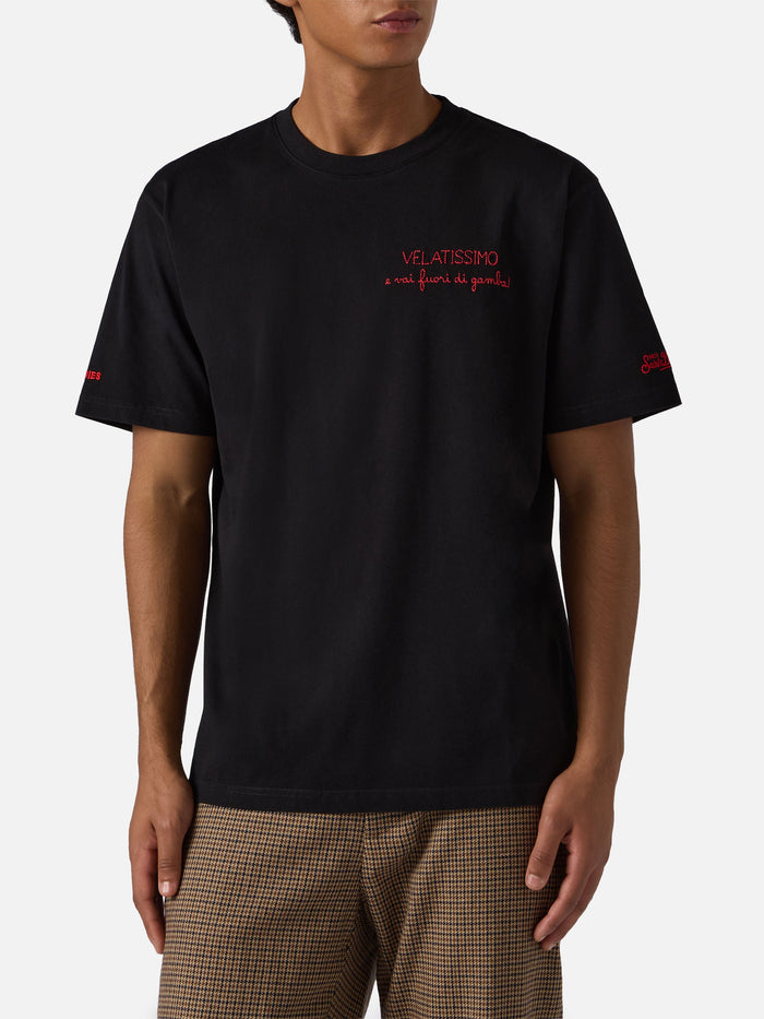 Winter Cotton T-Shirt Arnott With Velatissimo Embroidery | Yuppies Special Edition Black