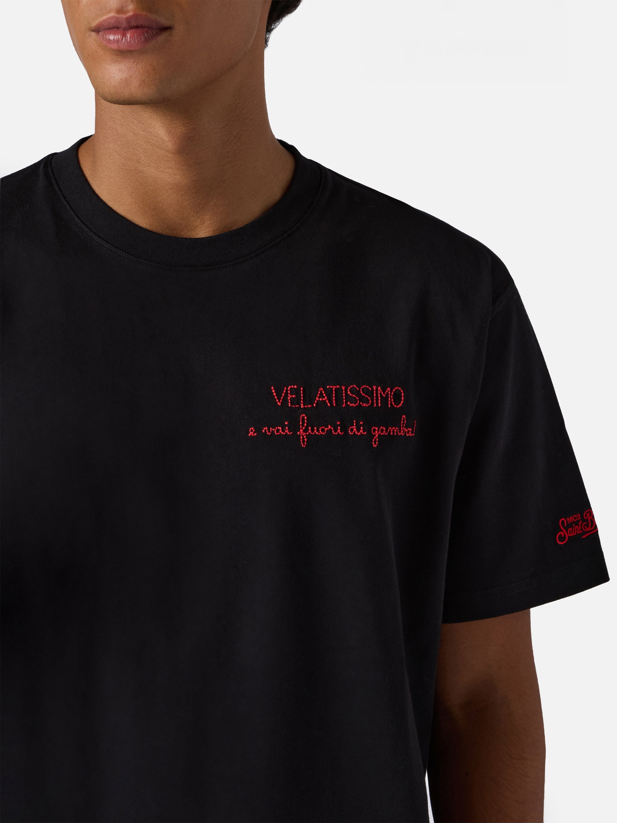 Winter Cotton T-Shirt Arnott With Velatissimo Embroidery | Yuppies Special Edition Black