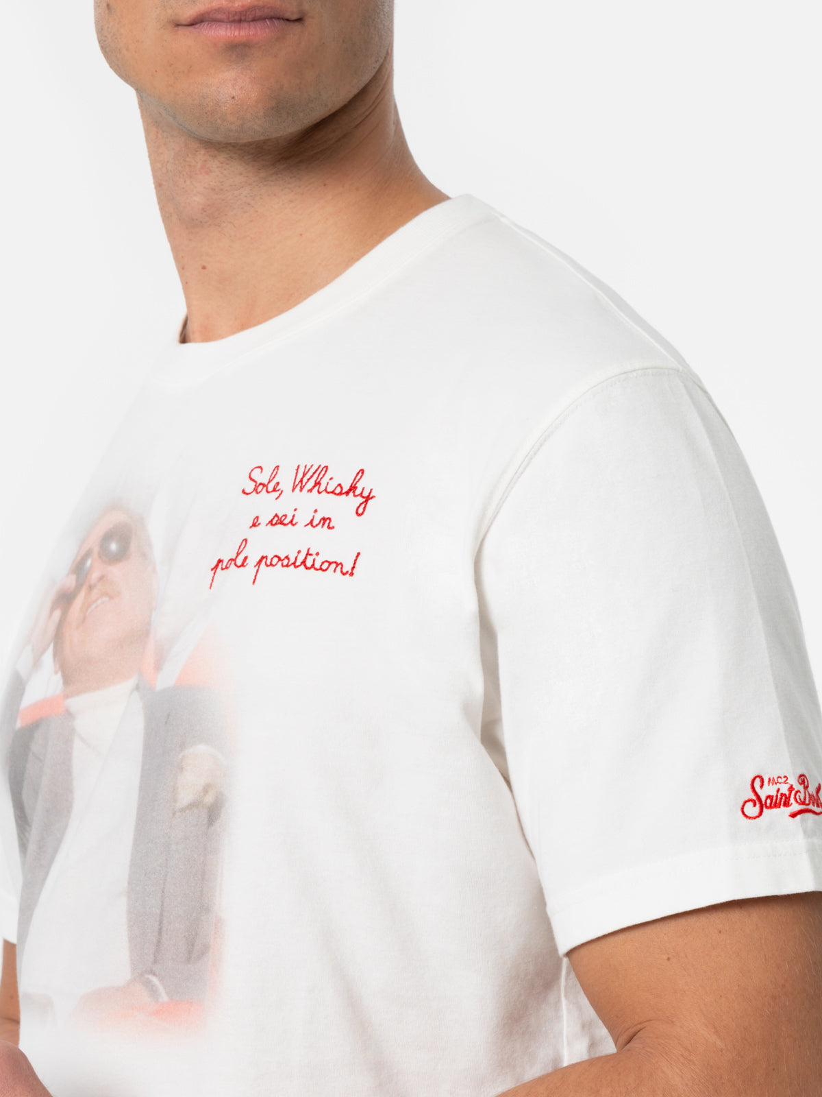 Man T-Shirt Arnott With Sole, Whiskyembroidery | Vacanze Di Natale Special Edition White