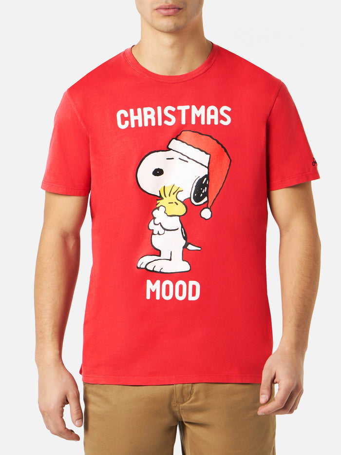 Man Heavy Cotton T-Shirt With Snoopy Print | Peanuts™ Special Edition Red