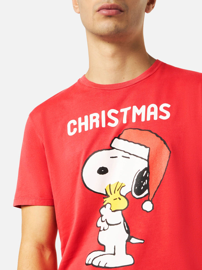 Man Heavy Cotton T-Shirt With Snoopy Print | Peanuts™ Special Edition Red