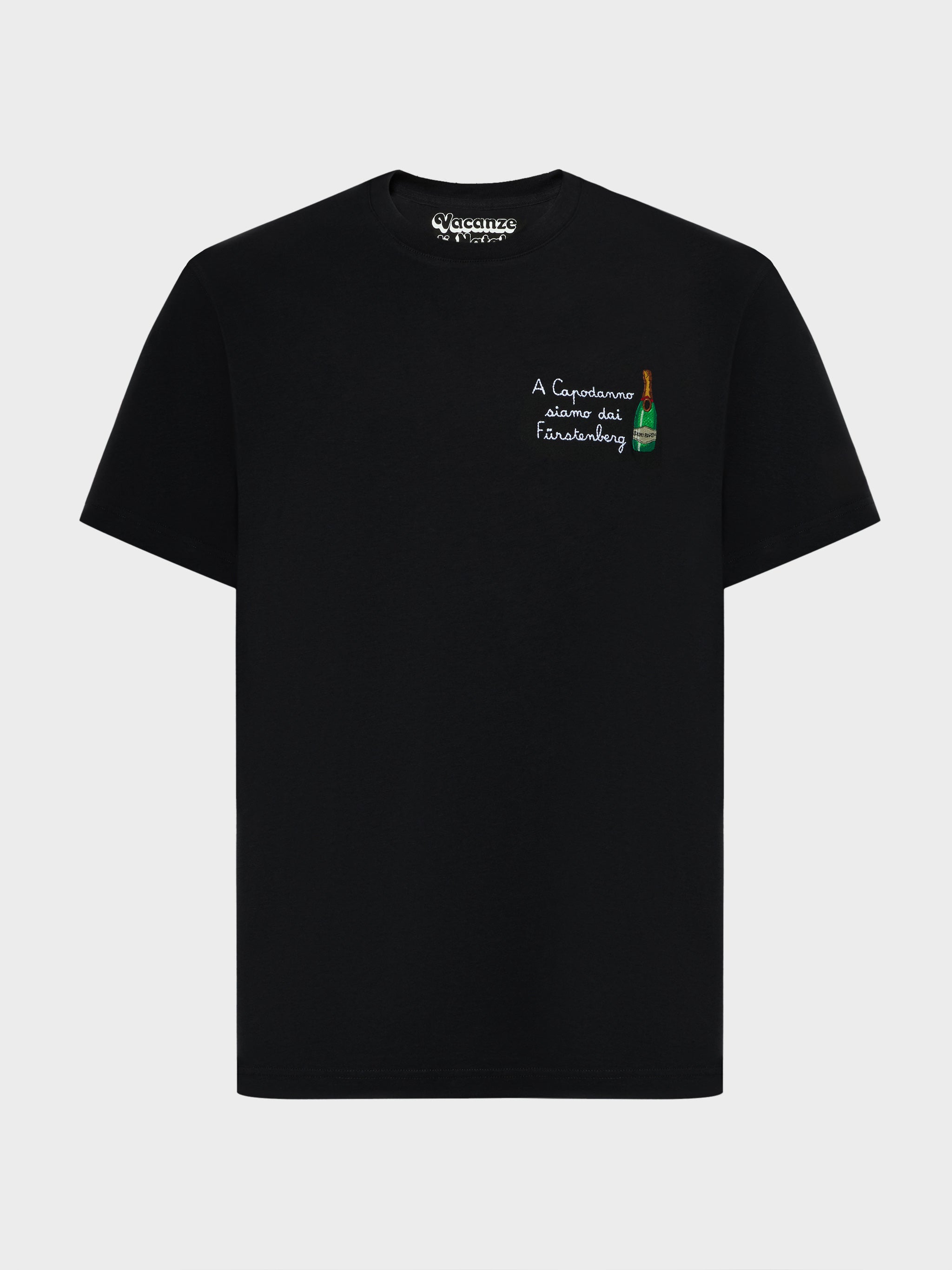 Winter Cotton T-Shirt Arnott Warm With Dai Fürstengberg Embroidery | Vacanze Di Natale Special Edition Black