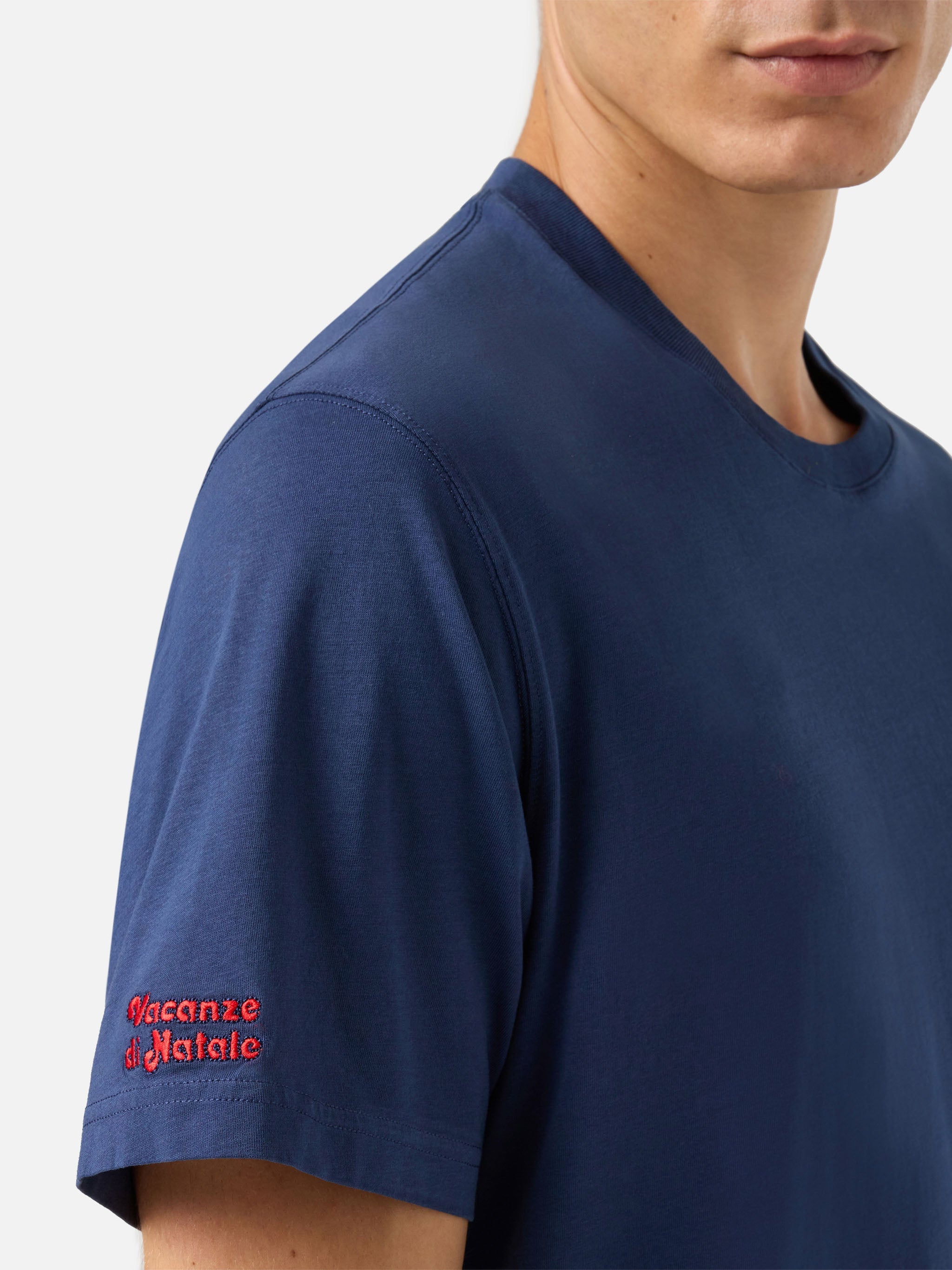 Arnott Warm Winter Cotton T-Shirt In Blue With Bel Temp… Embroidery | Vacanze Di Natale Special Edition __single__