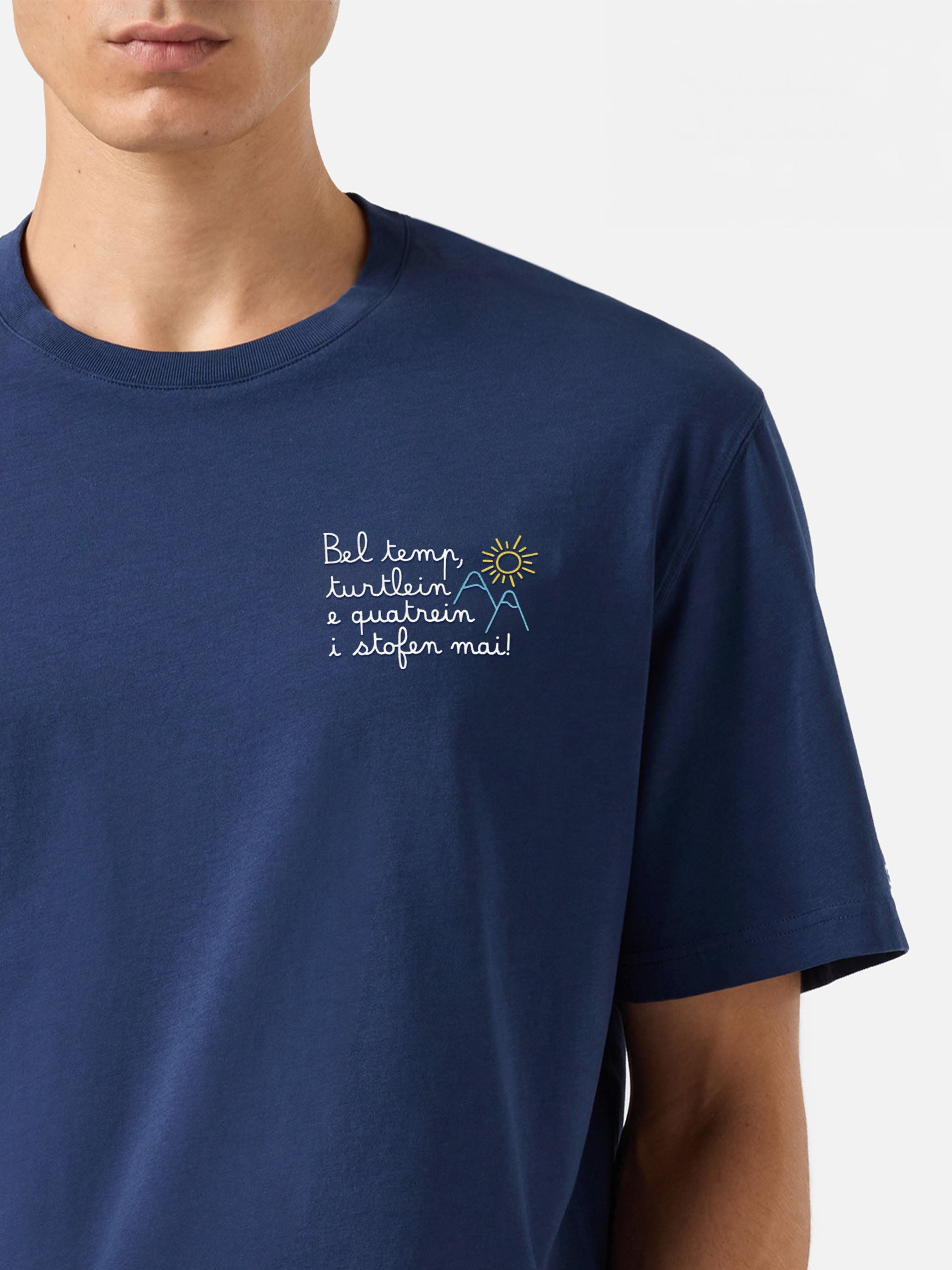 Arnott Warm Winter Cotton T-Shirt In Blue With Bel Temp… Embroidery | Vacanze Di Natale Special Edition __single__