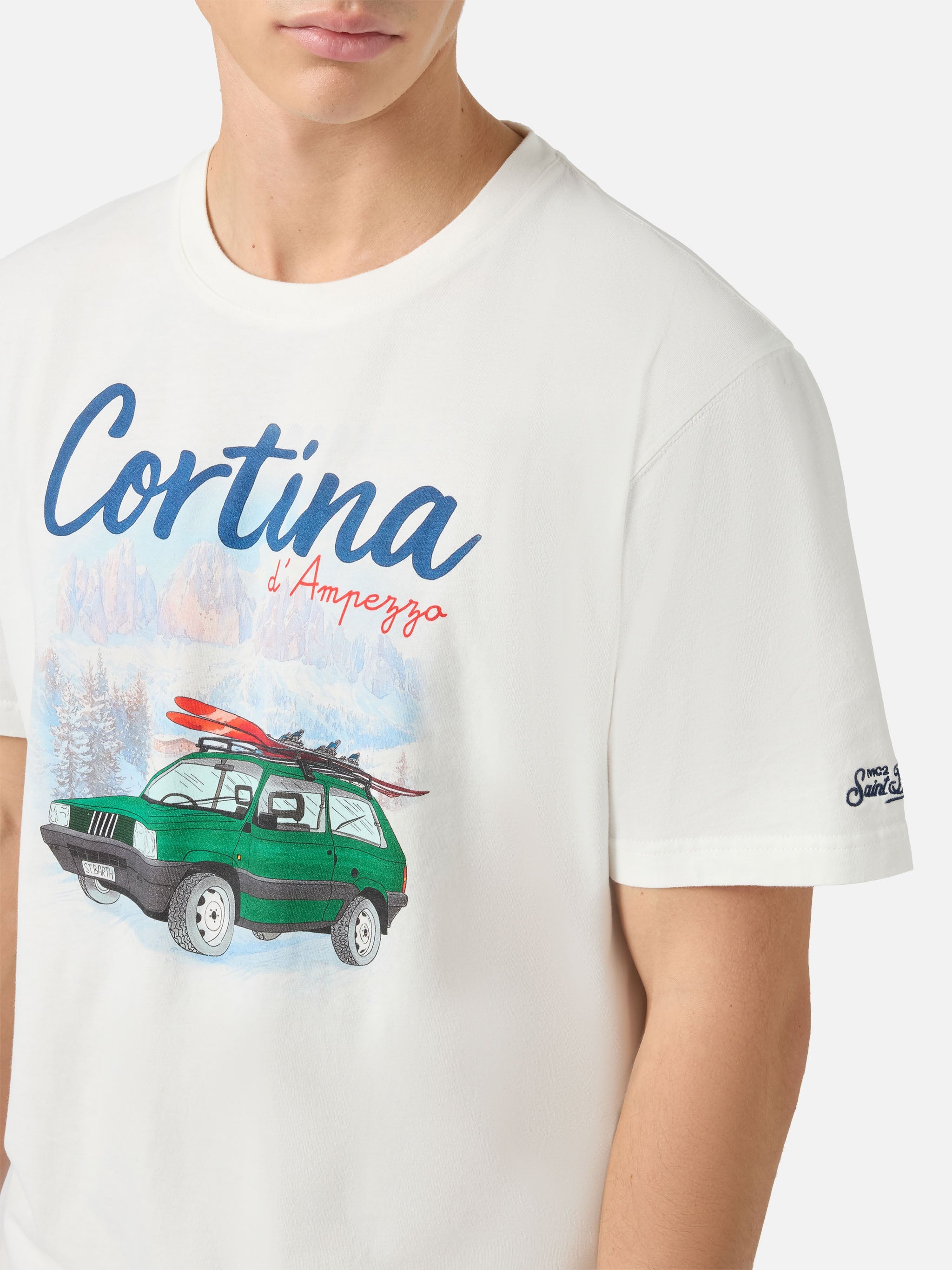 Arnott Warm T-Shirt Organic Warm-Touch Cotton With Panda Cortina Print White