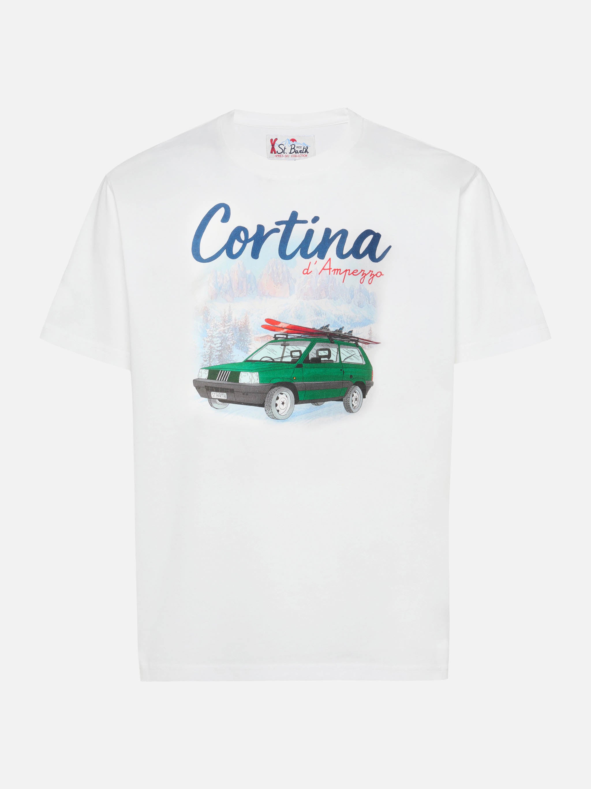 Arnott Warm T-Shirt Organic Warm-Touch Cotton With Panda Cortina Print White