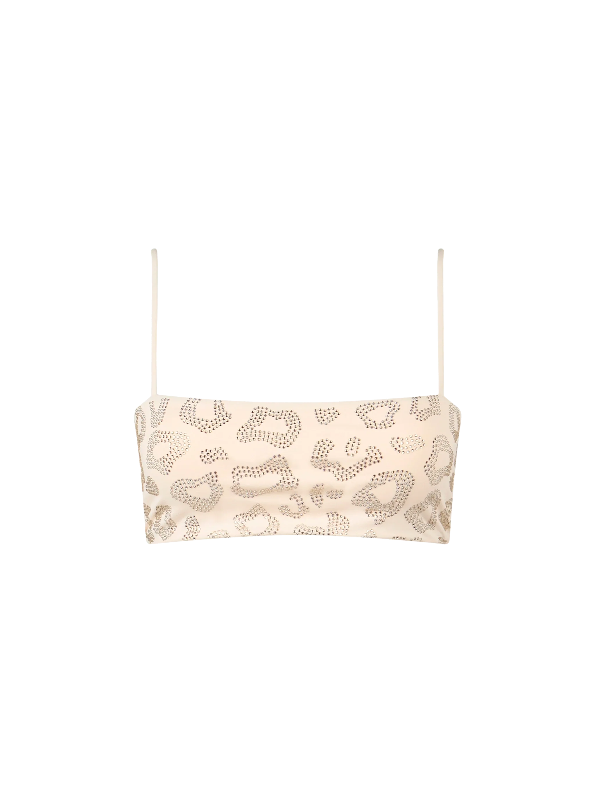 Athena Animalier Bandeau Bikini Top With Rhinestones White