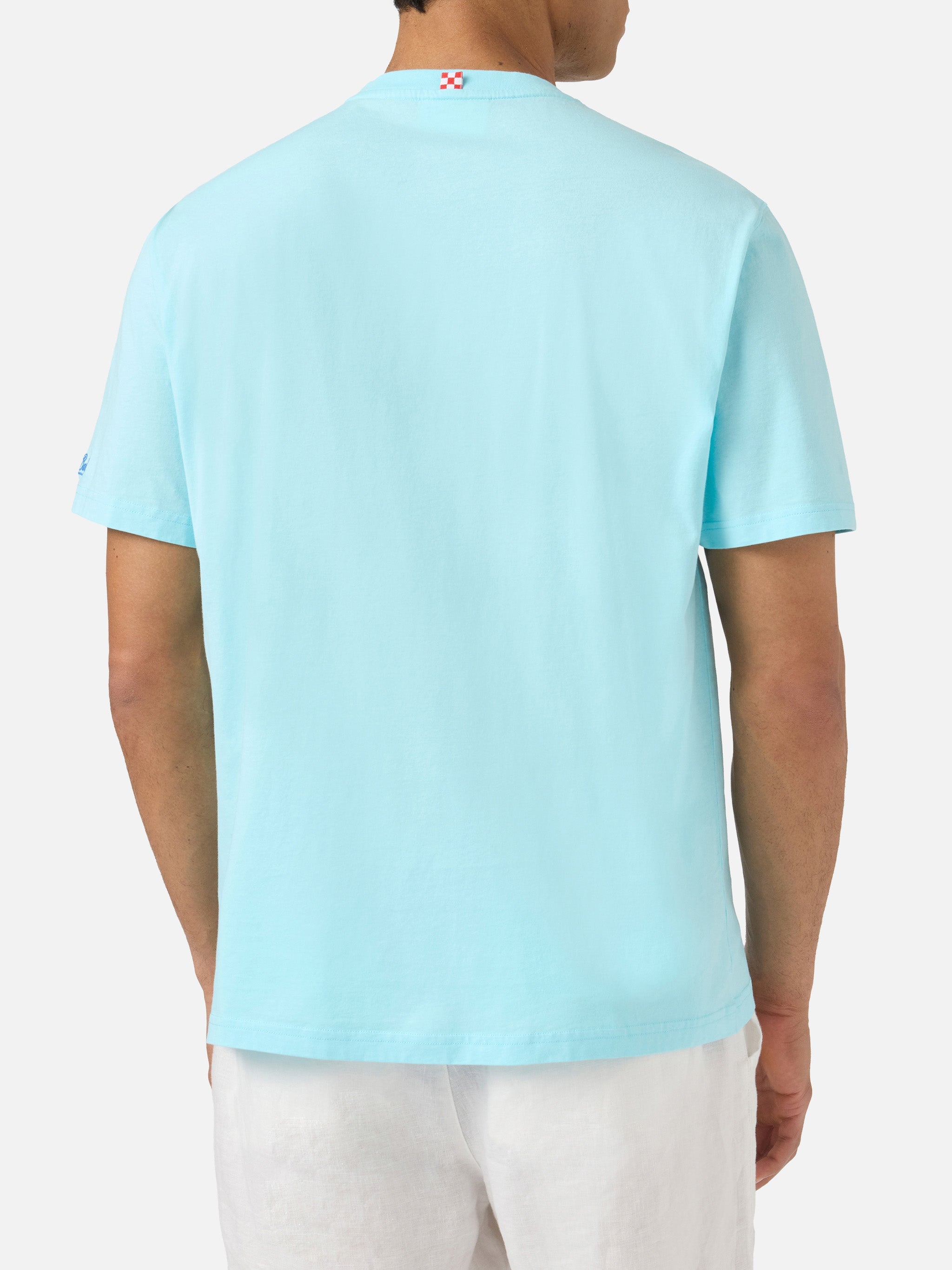 Light Blue Austin T-Shirt With Watch And My Life Is Complicated Embroidery Green