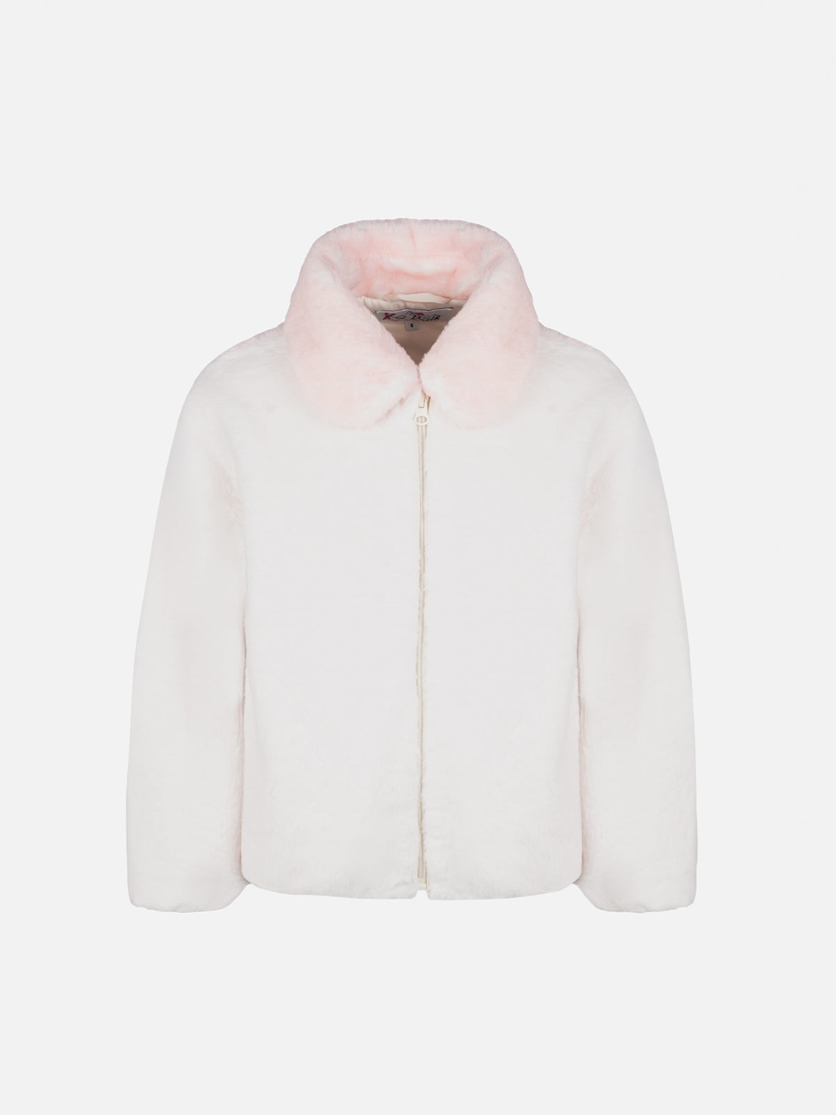 Girl Faux Fur Jacket Aveline With Squirrel Print White Coat