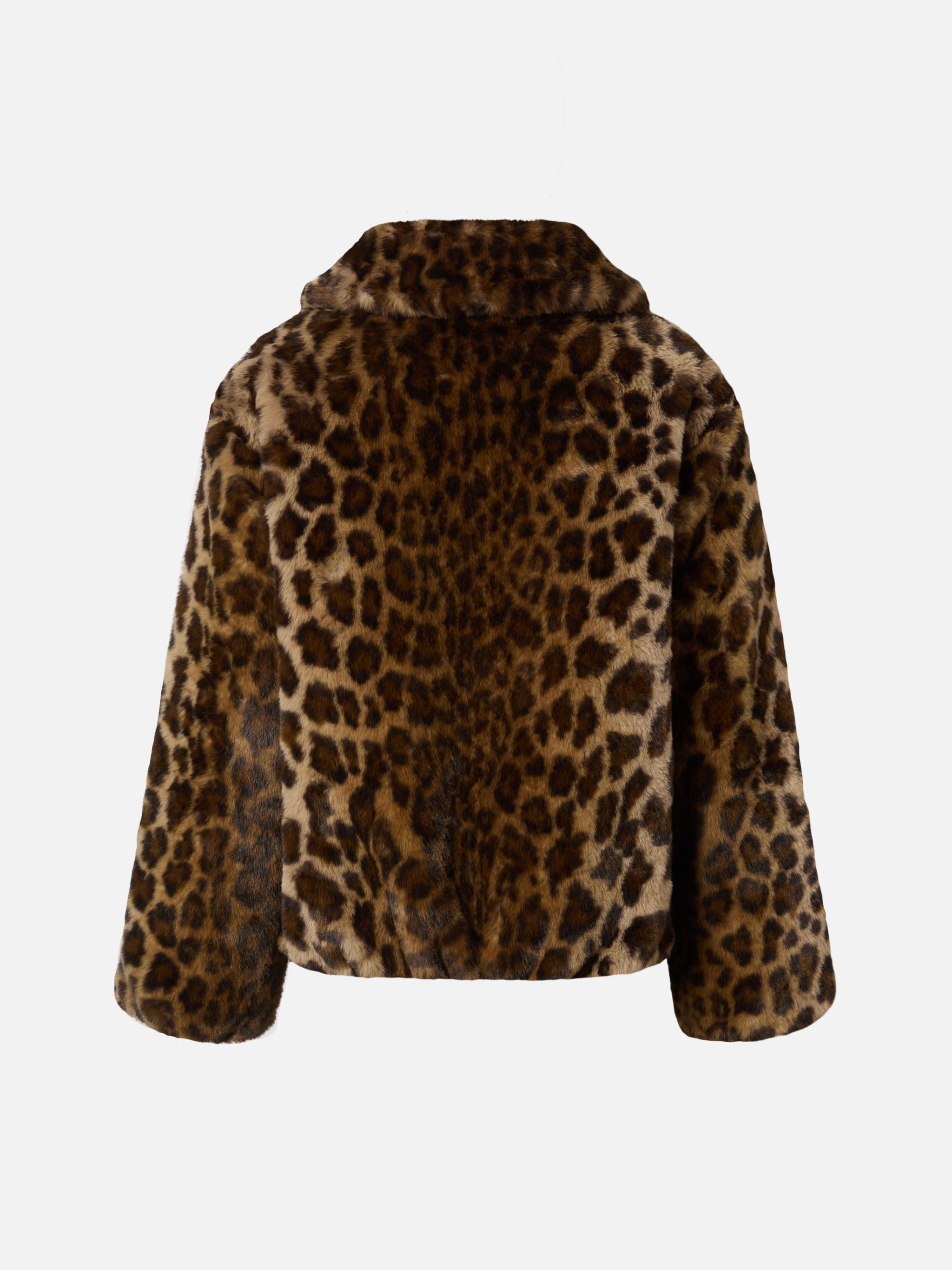 Aveline Faux-Fur Jacket With Leopard Print Brown