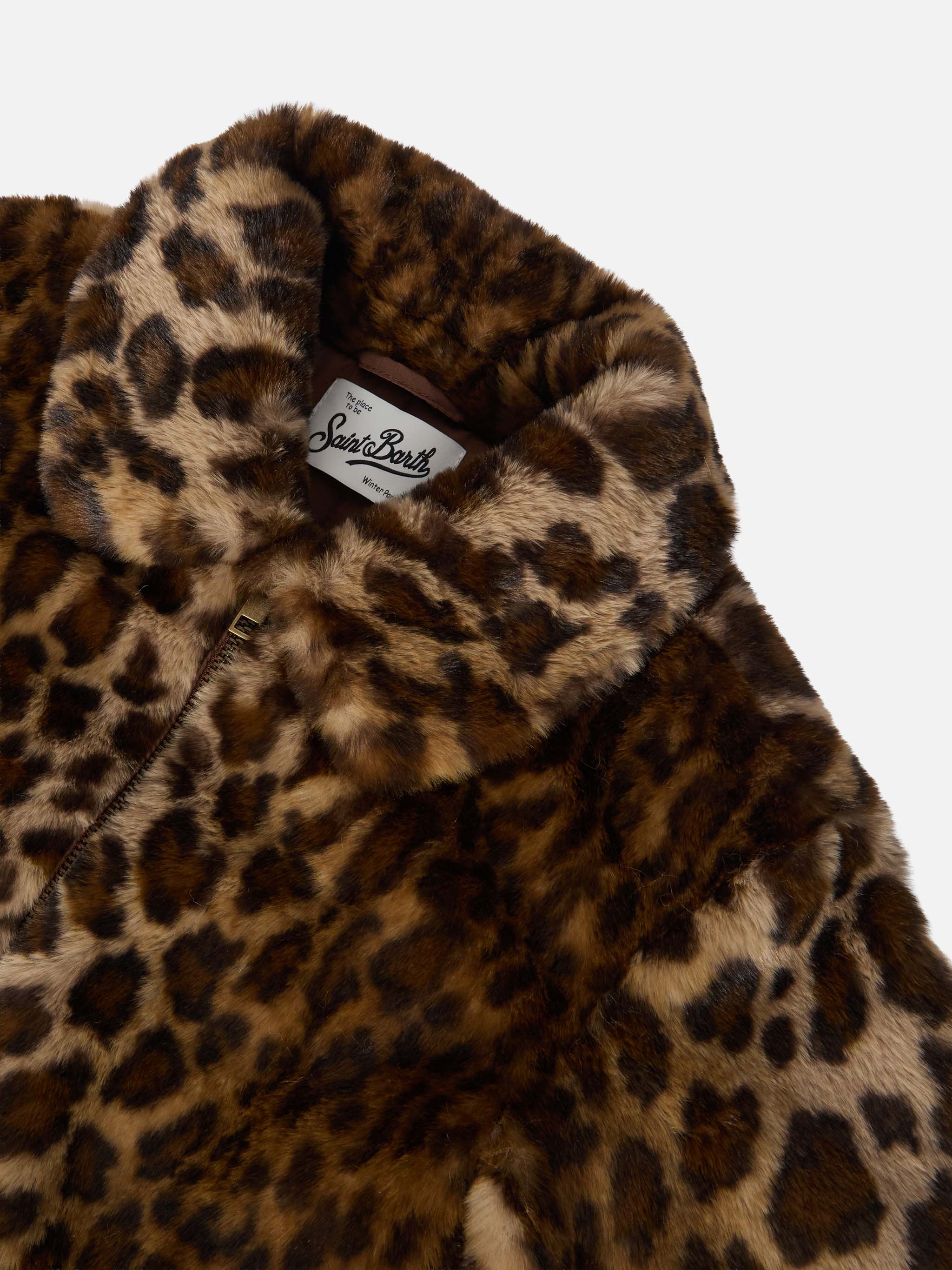 Aveline Faux-Fur Jacket With Leopard Print Brown