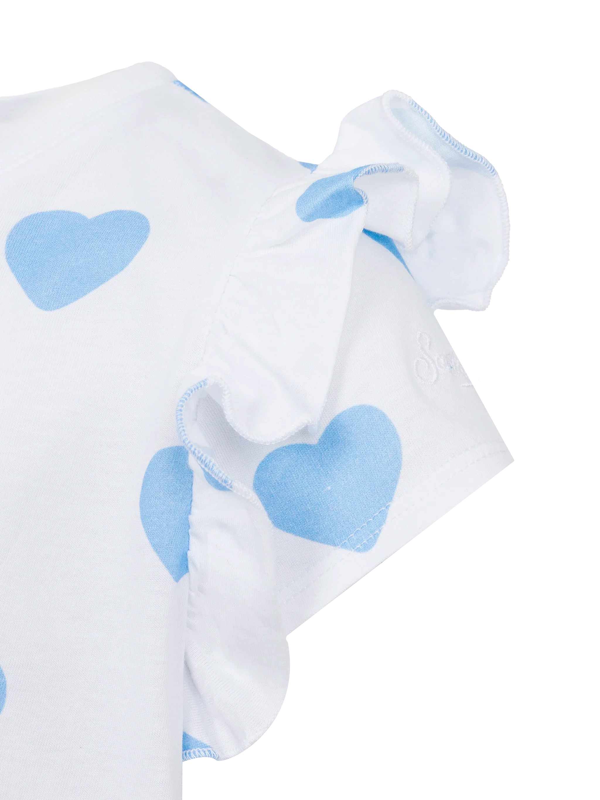 Cotton T-Shirt Baby With Flounce And Daddys Girl Embroidery White