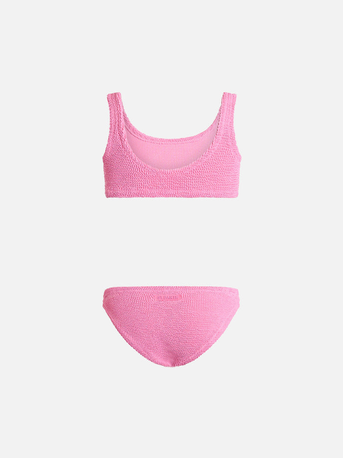 Pink Crinkle Classic Bralette Bikini Baker __single__