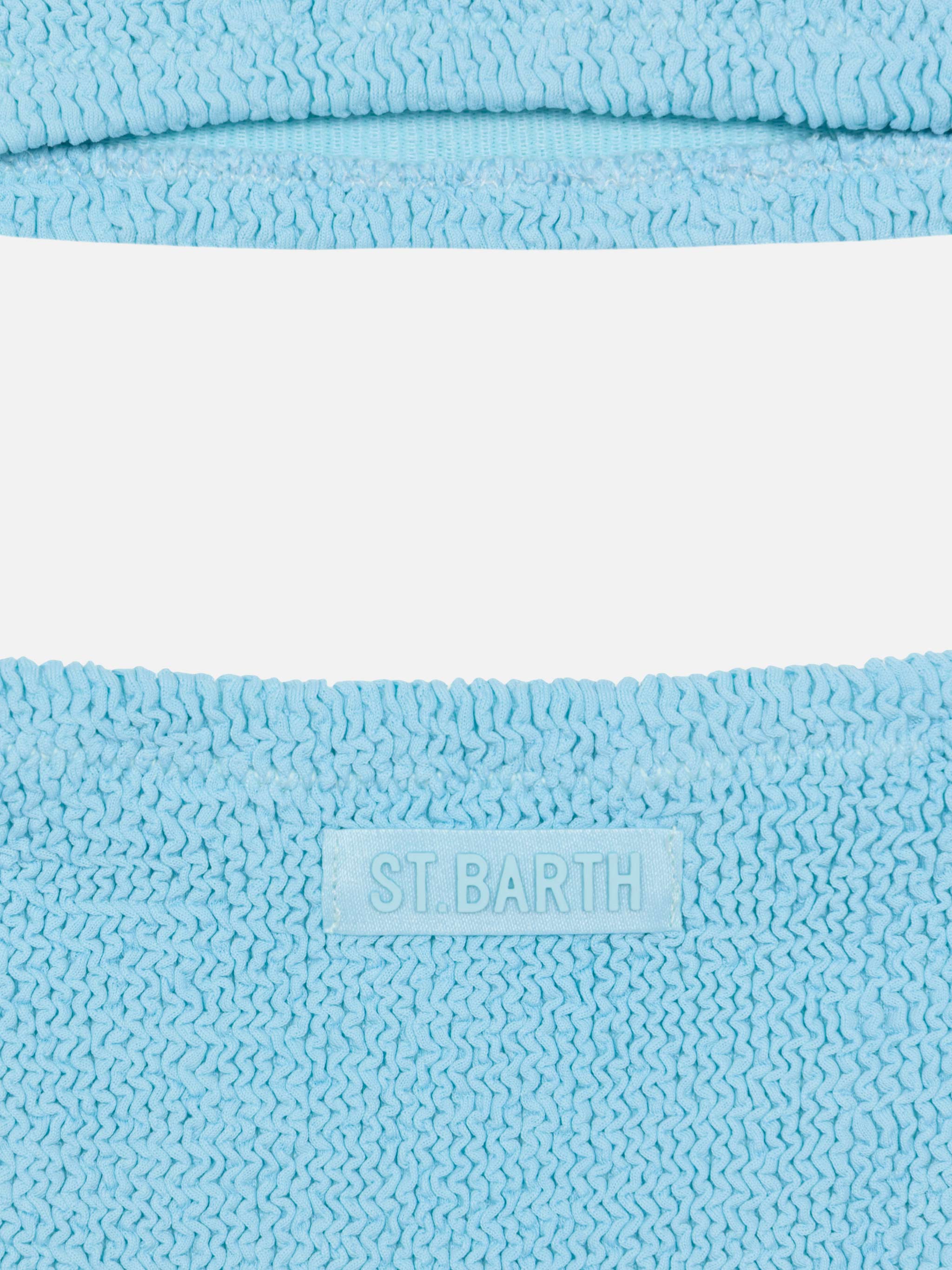 Light Blue Crinkle Classic Bralette Bikini Baker Sky