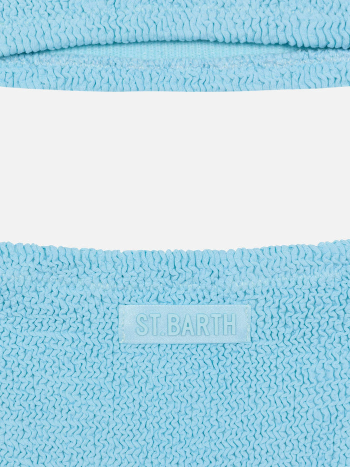 Light Blue Crinkle Classic Bralette Bikini Baker Sky