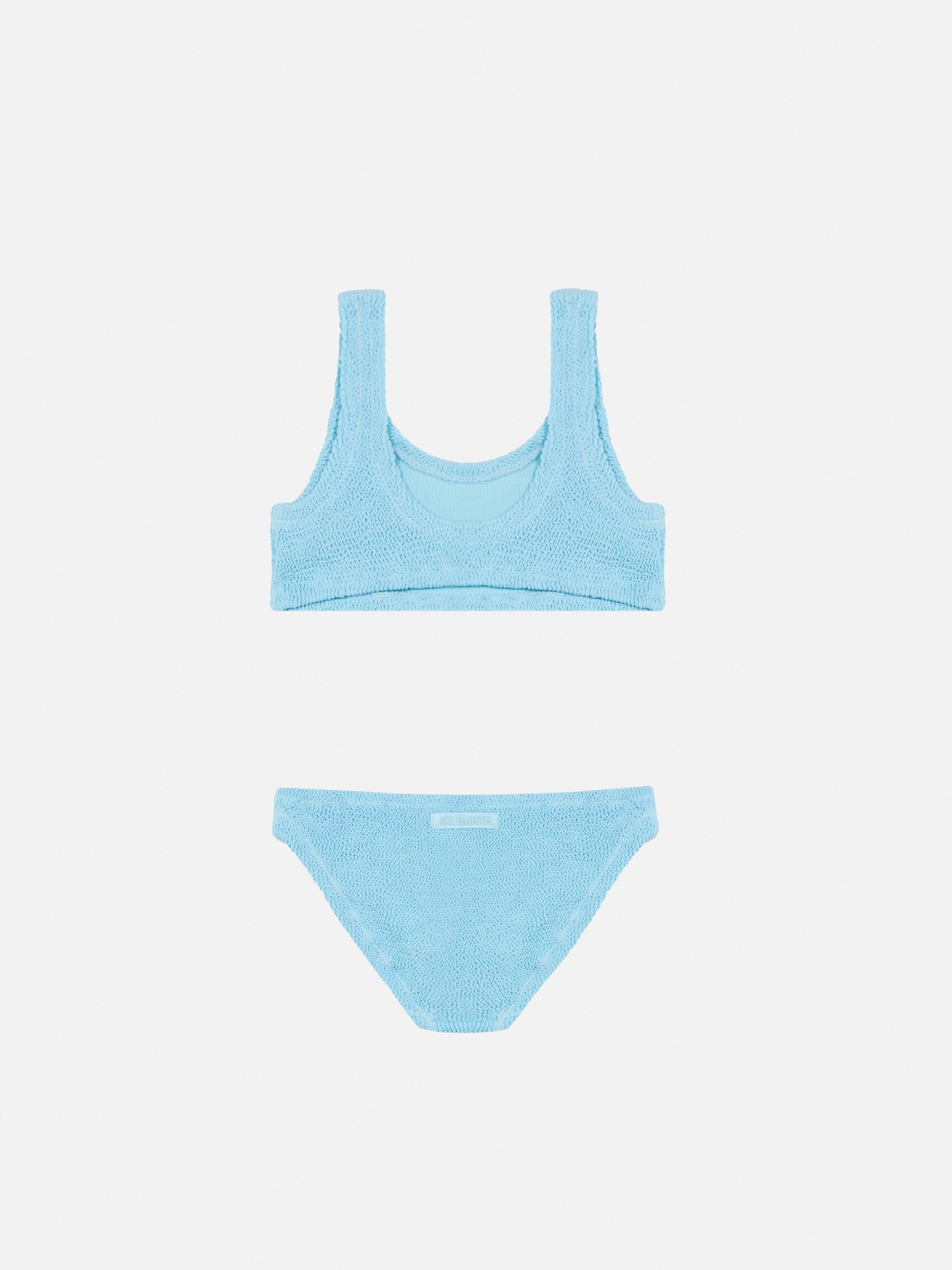 Light Blue Crinkle Classic Bralette Bikini Baker Sky