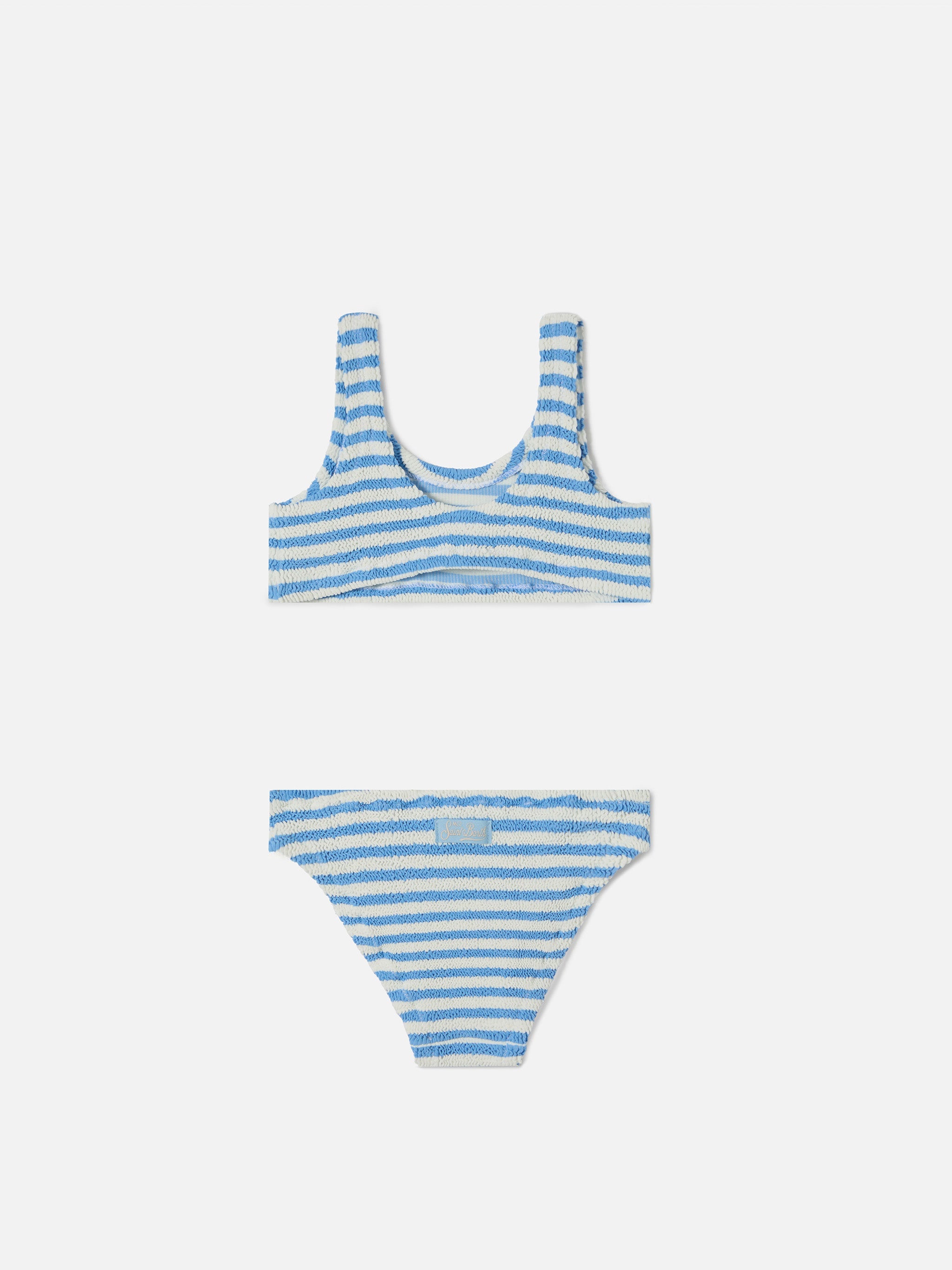 Baker Crinkle Bikini With Blue Stripes Sky