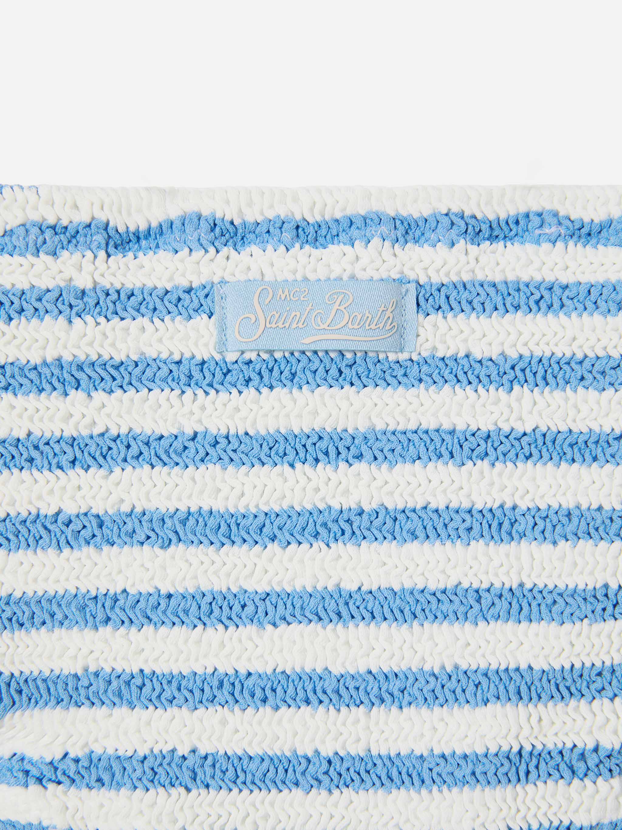 Baker Crinkle Bikini With Blue Stripes Sky