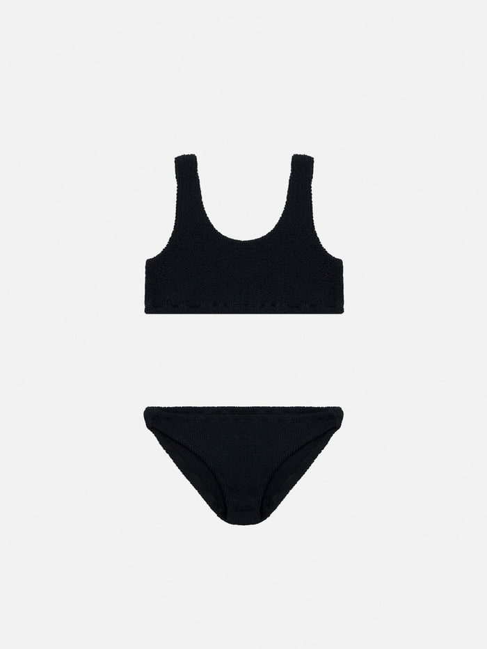 Black Crinkle Classic Bralette Bikini Baker __single__
