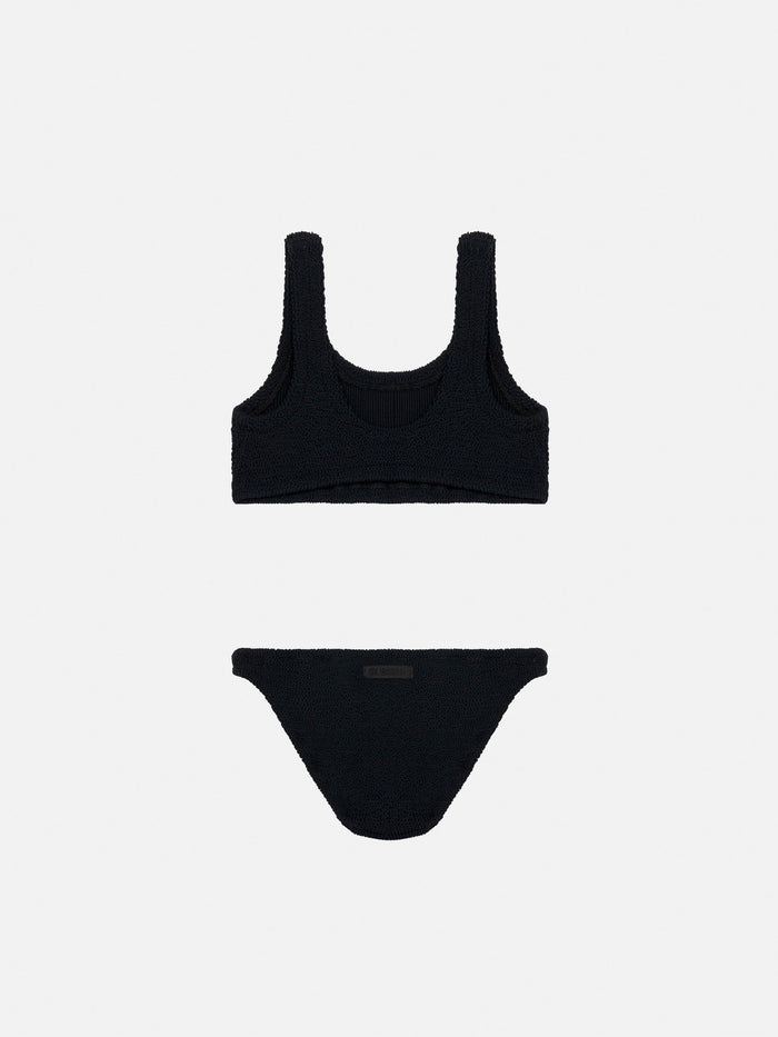 Black Crinkle Classic Bralette Bikini Baker __single__