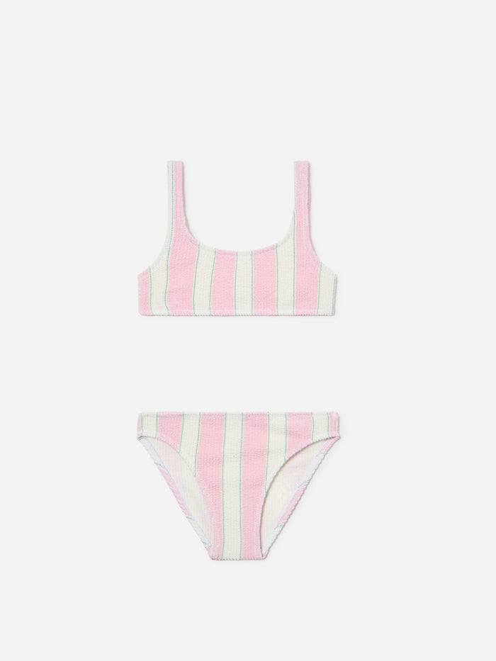 Baker Crinkle Bikini With Pink And Cream Stripes