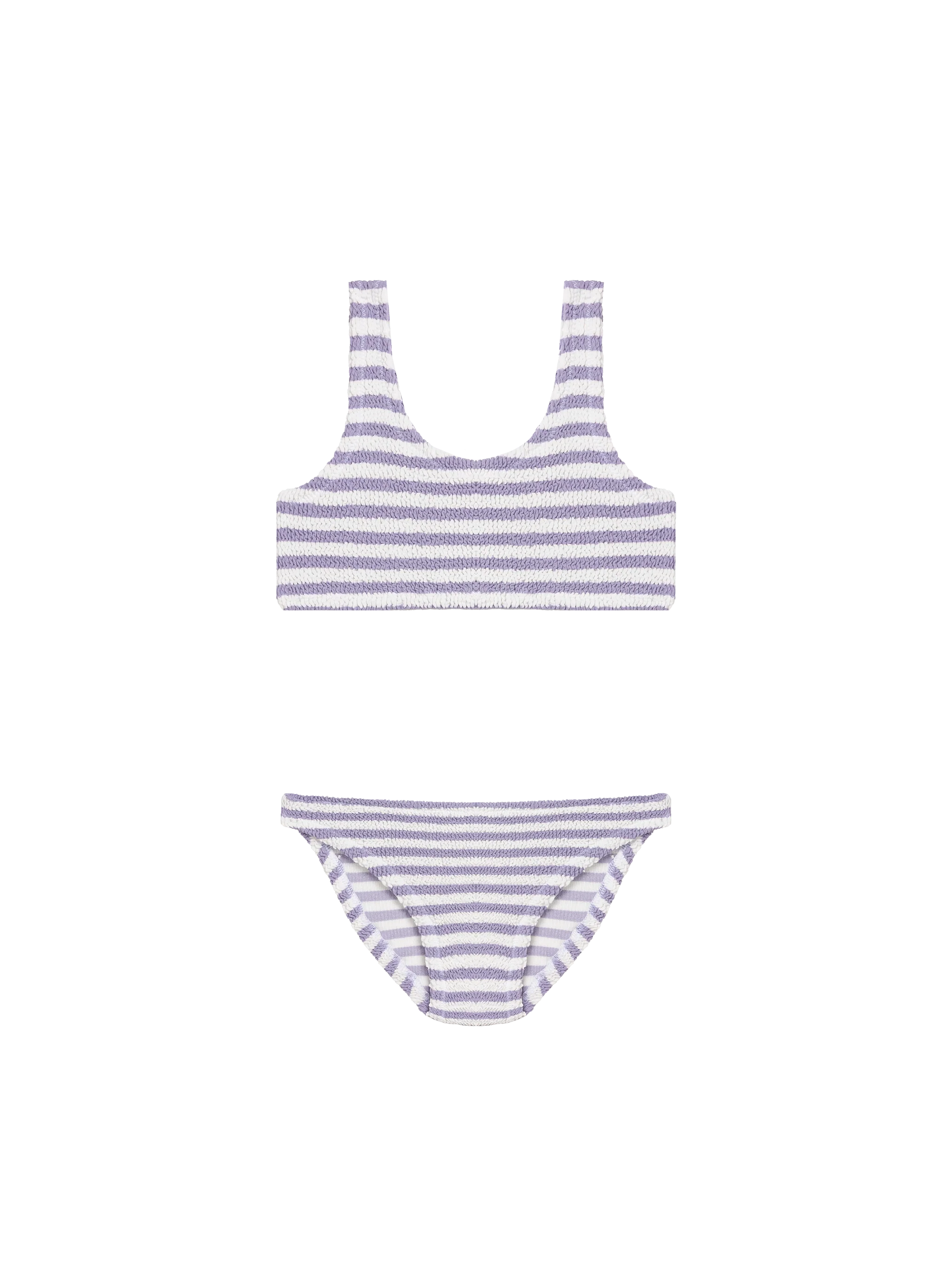 Lilac Striped Crinkle Classic Bralette Bikini Baker Pink