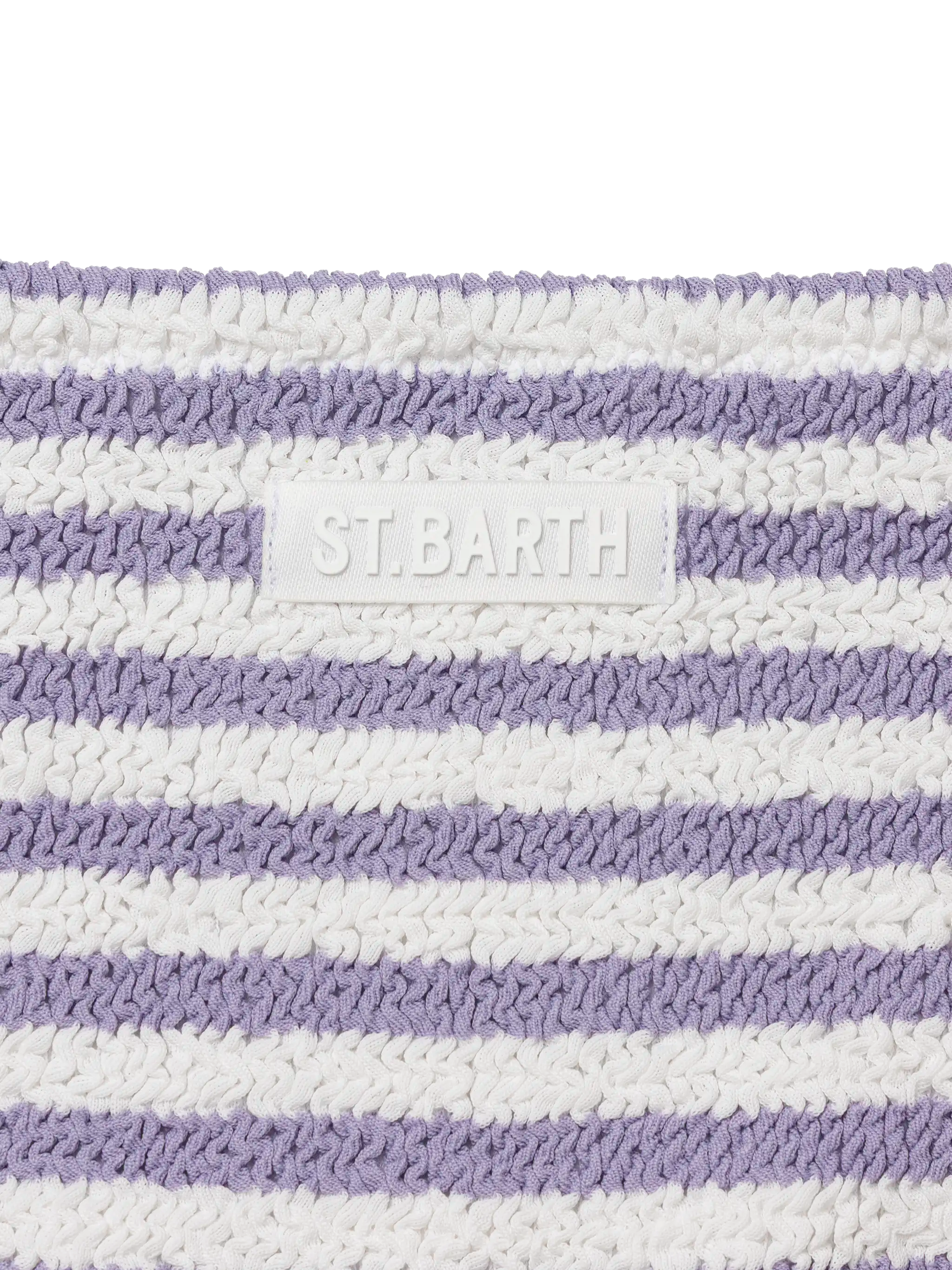 Lilac Striped Crinkle Classic Bralette Bikini Baker Pink