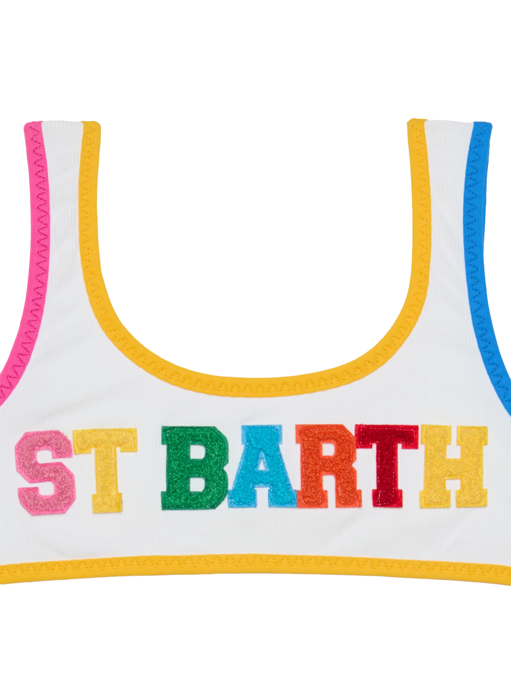 Girl Bralette Bikini With St Barth Patches White