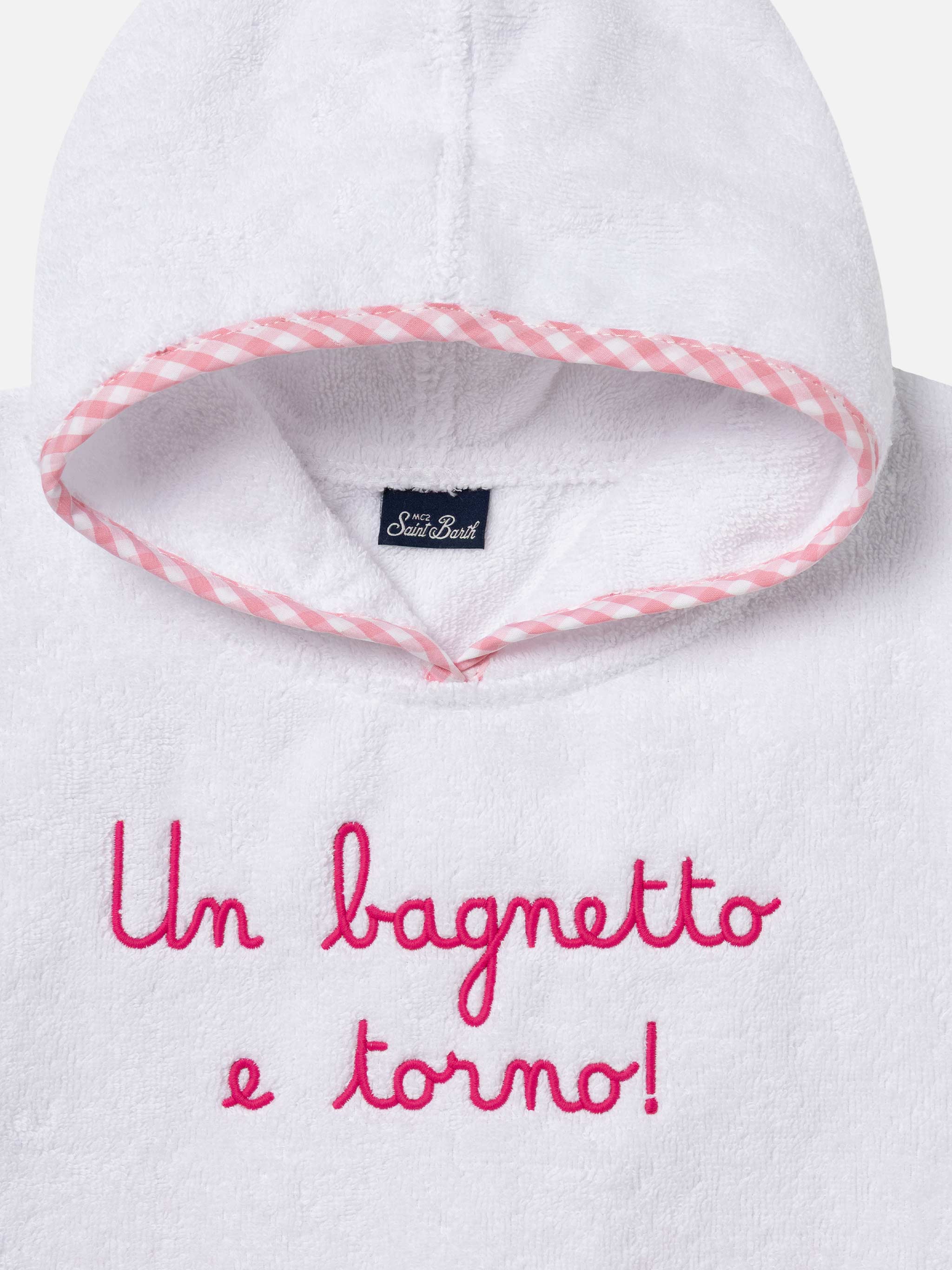 Cotton Terry Bathrobe With Un Bagnetto E Torno Embroidery White Robe