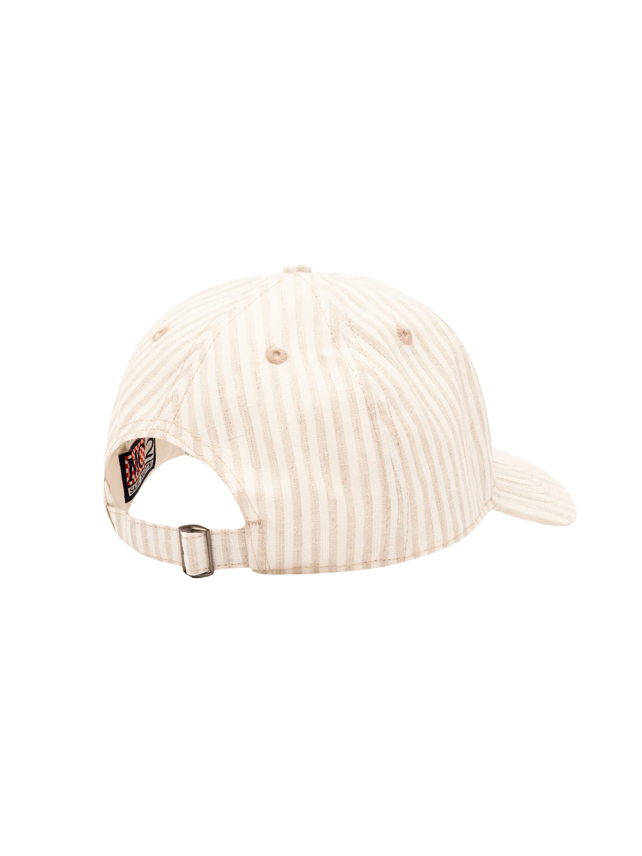 Baseball Beige Striped Cotton Linen Cap White Hat