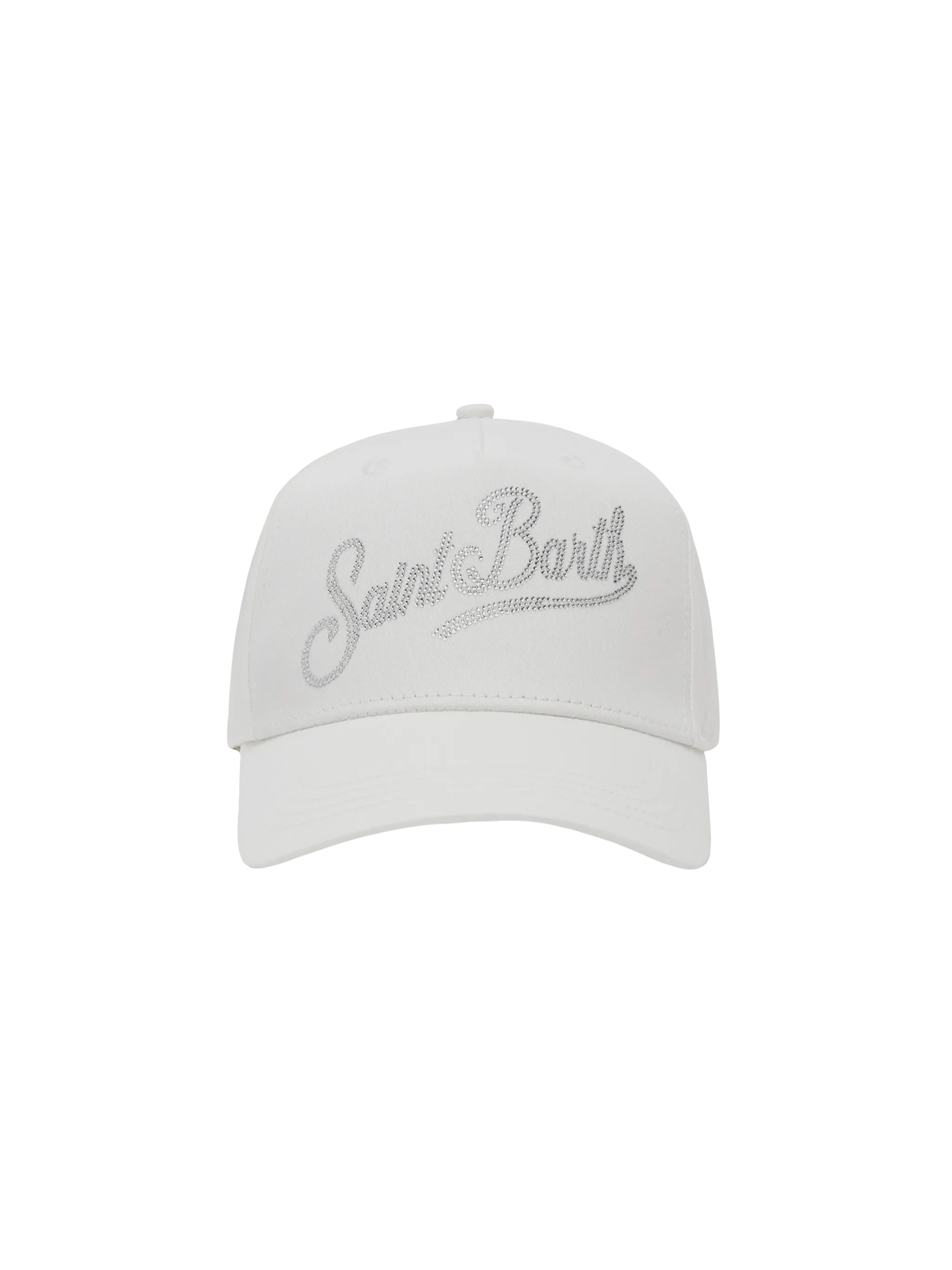 Baseball White Cotton Cap With Rhinestones Hat
