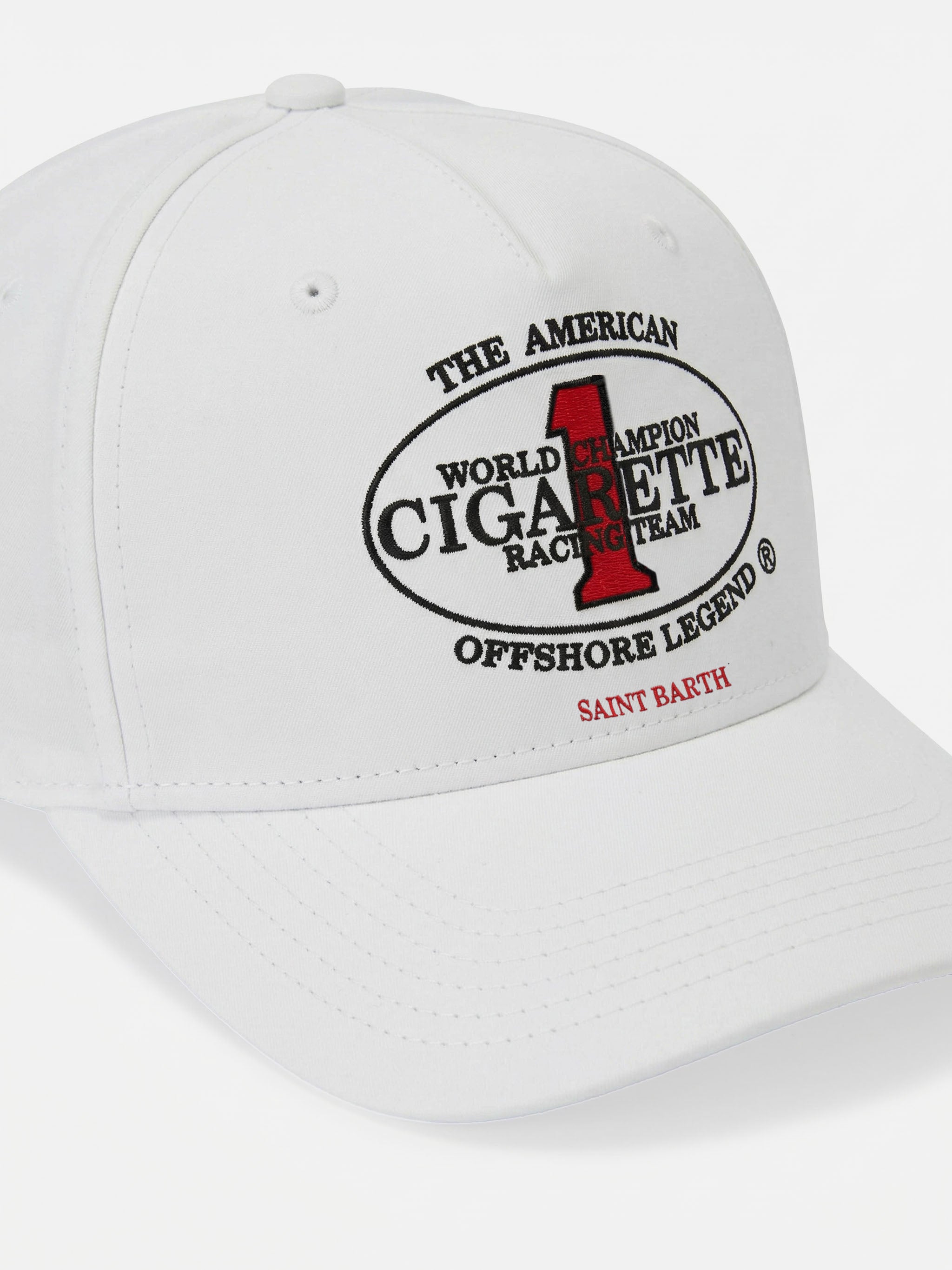 Baseball Cap With Visor White Cotton Embroidery | Special Edition Hat